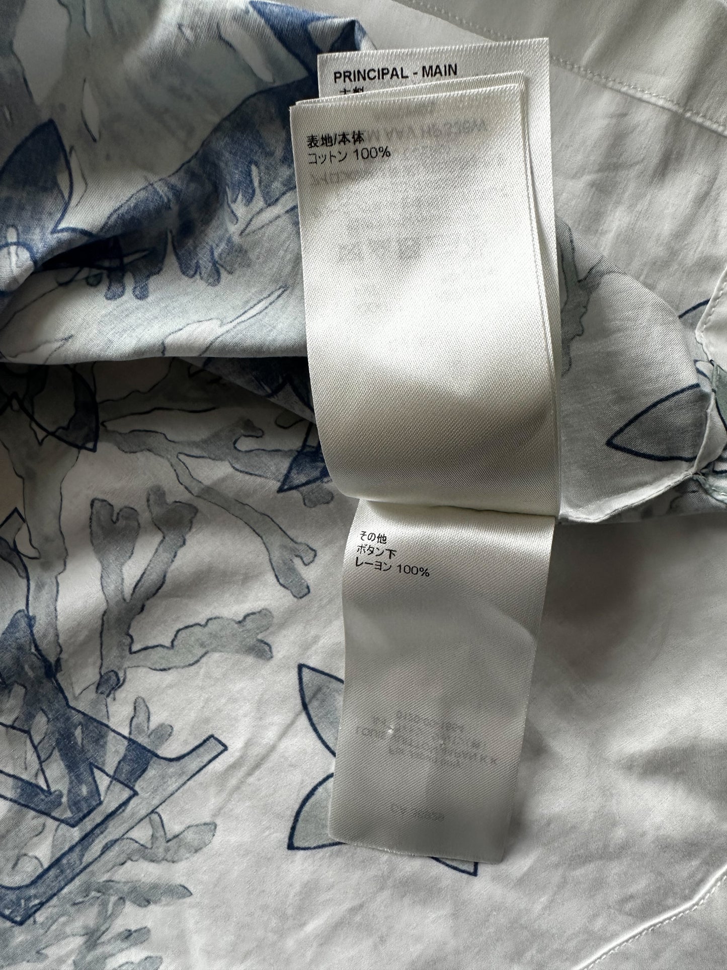 Louis Vuitton Blue & White Aquagarden Monogram Button Up Shirt