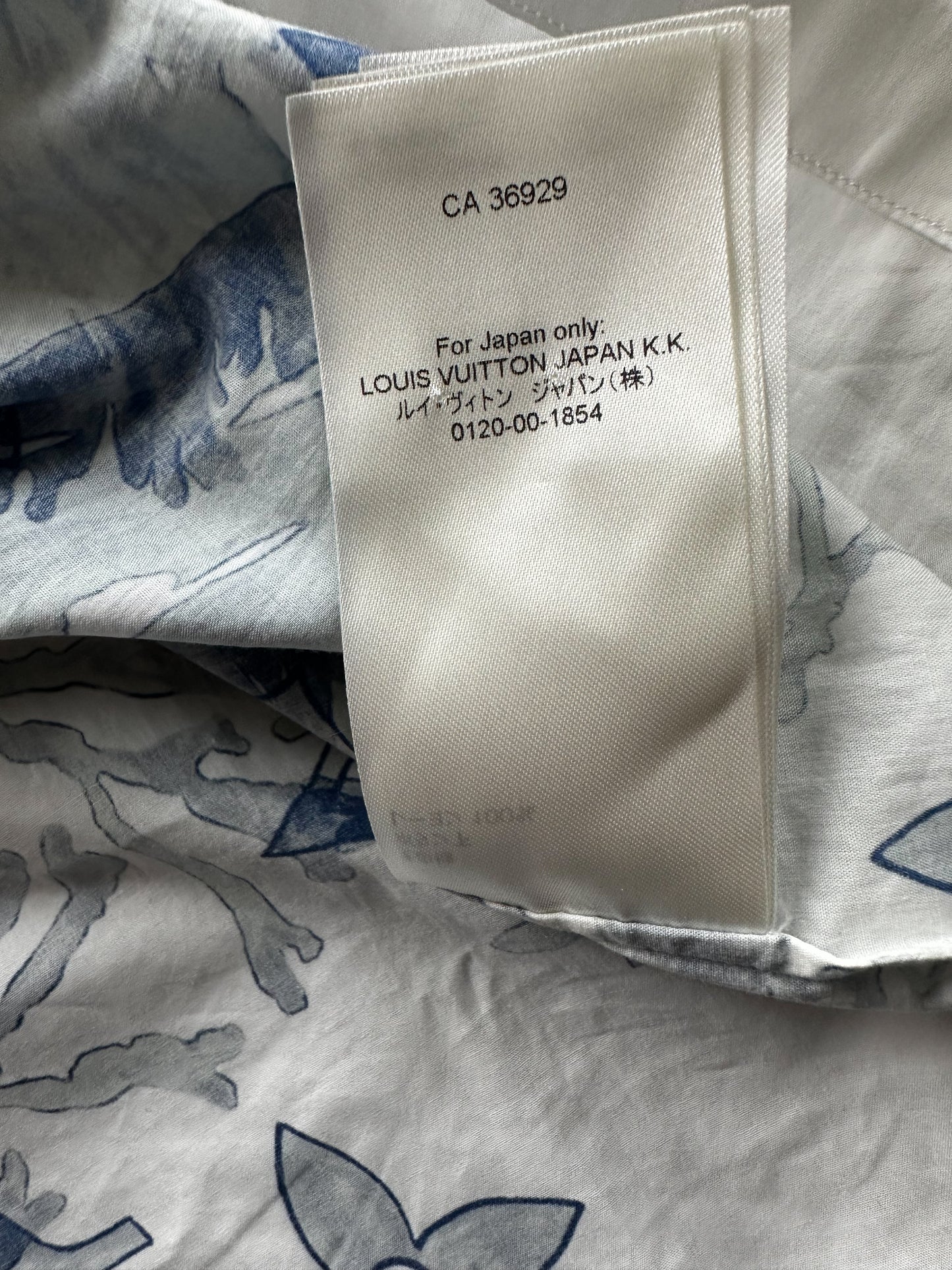 Louis Vuitton Blue & White Aquagarden Monogram Button Up Shirt
