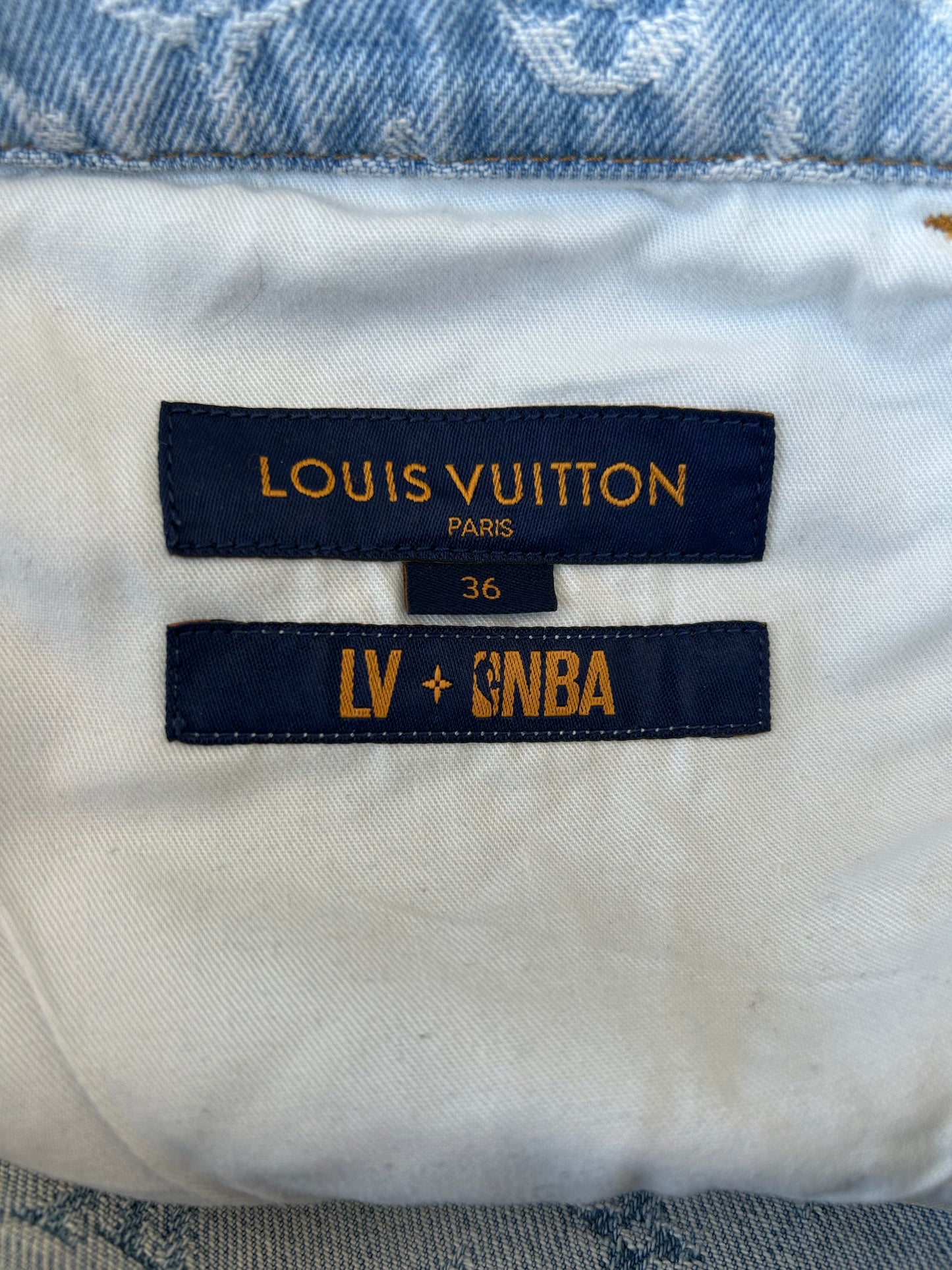 Louis Vuitton NBA Blue & White Monogram Flared Jeans