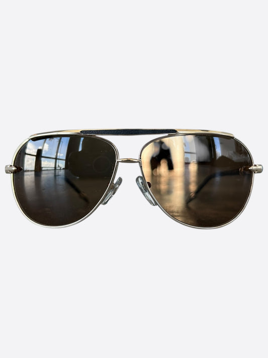 Chrome Hearts Silver Zelda Muncher Aviator Glasses