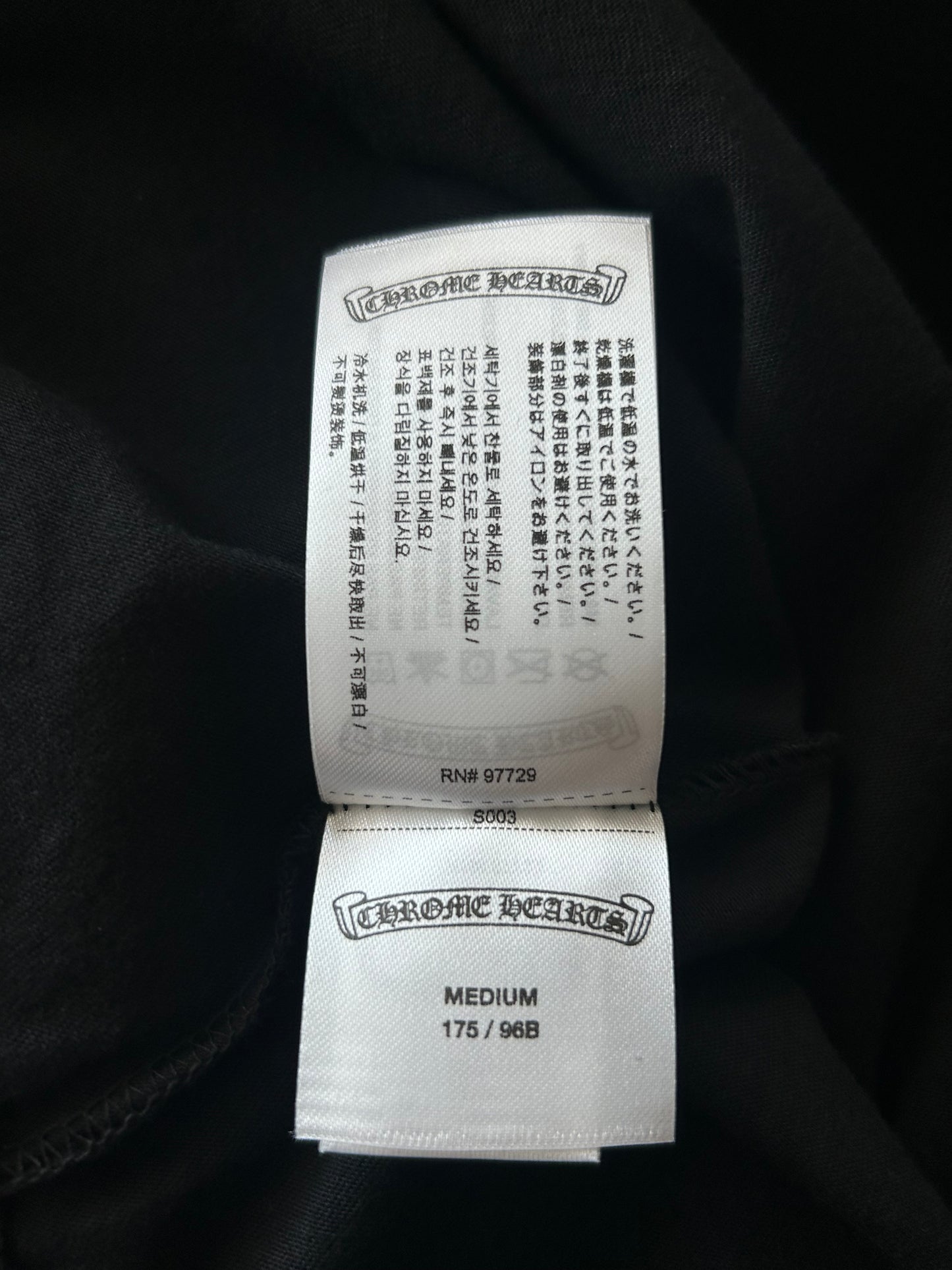 Chrome Hearts Black & White Neck Logo T-Shirt