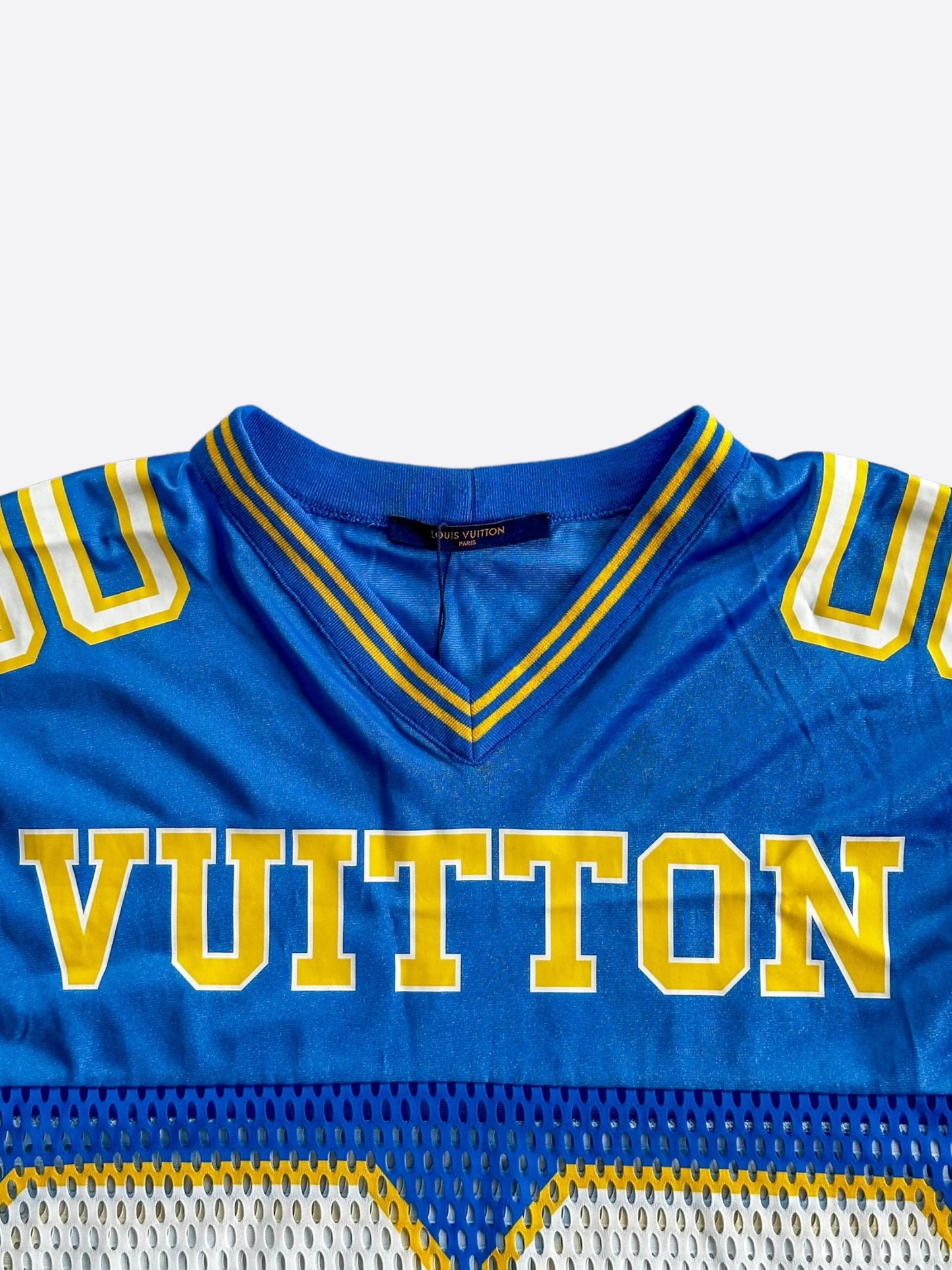 Louis Vuitton Blue & Yellow Mesh Football Jersey