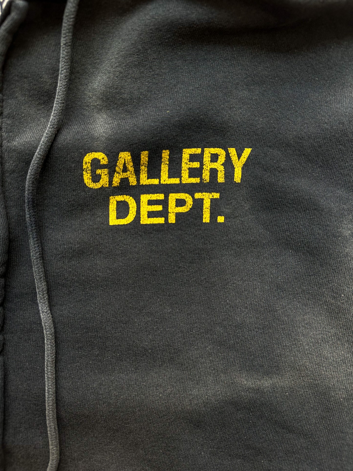 Gallery Dept Black Sunfaded Logo Zip Up Hoodie