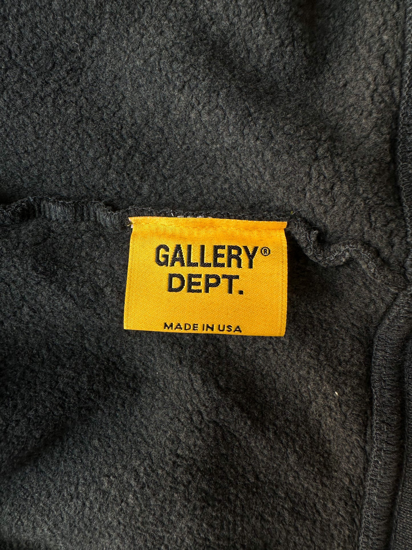 Gallery Dept Black Sunfaded Logo Zip Up Hoodie