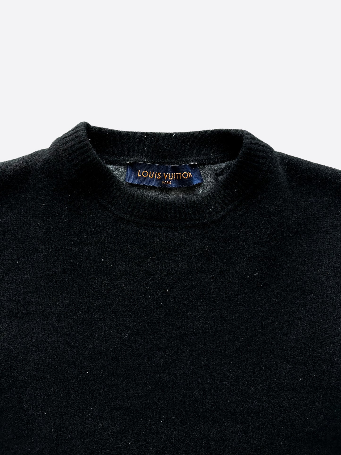 Louis Vuitton Black & Grey Half Monogram Cashmere Sweater