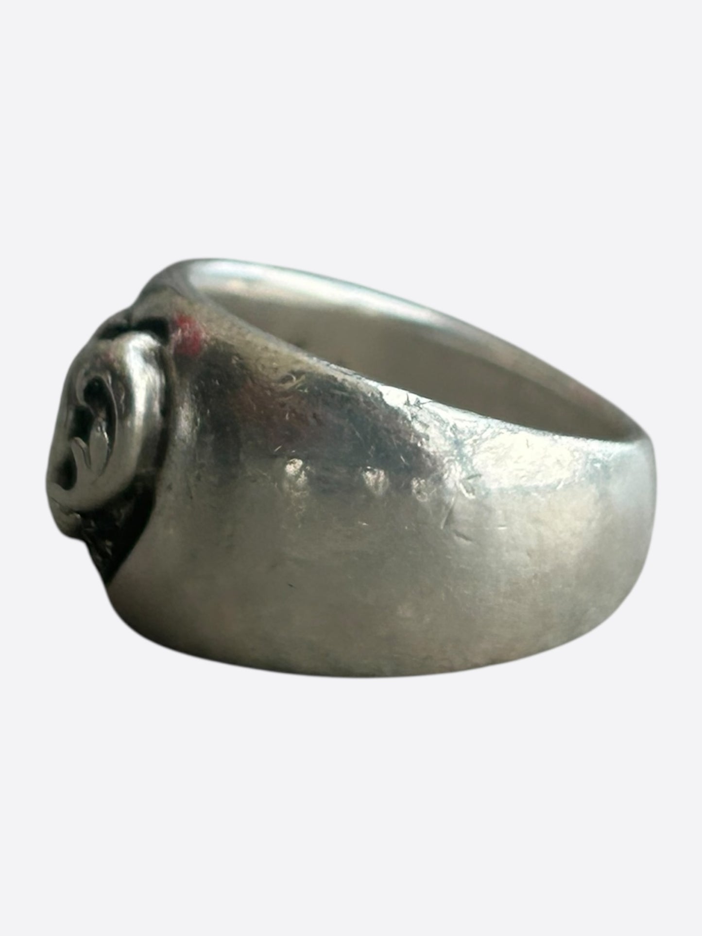Chrome Hearts Silver & Black Diamond Heart Ring