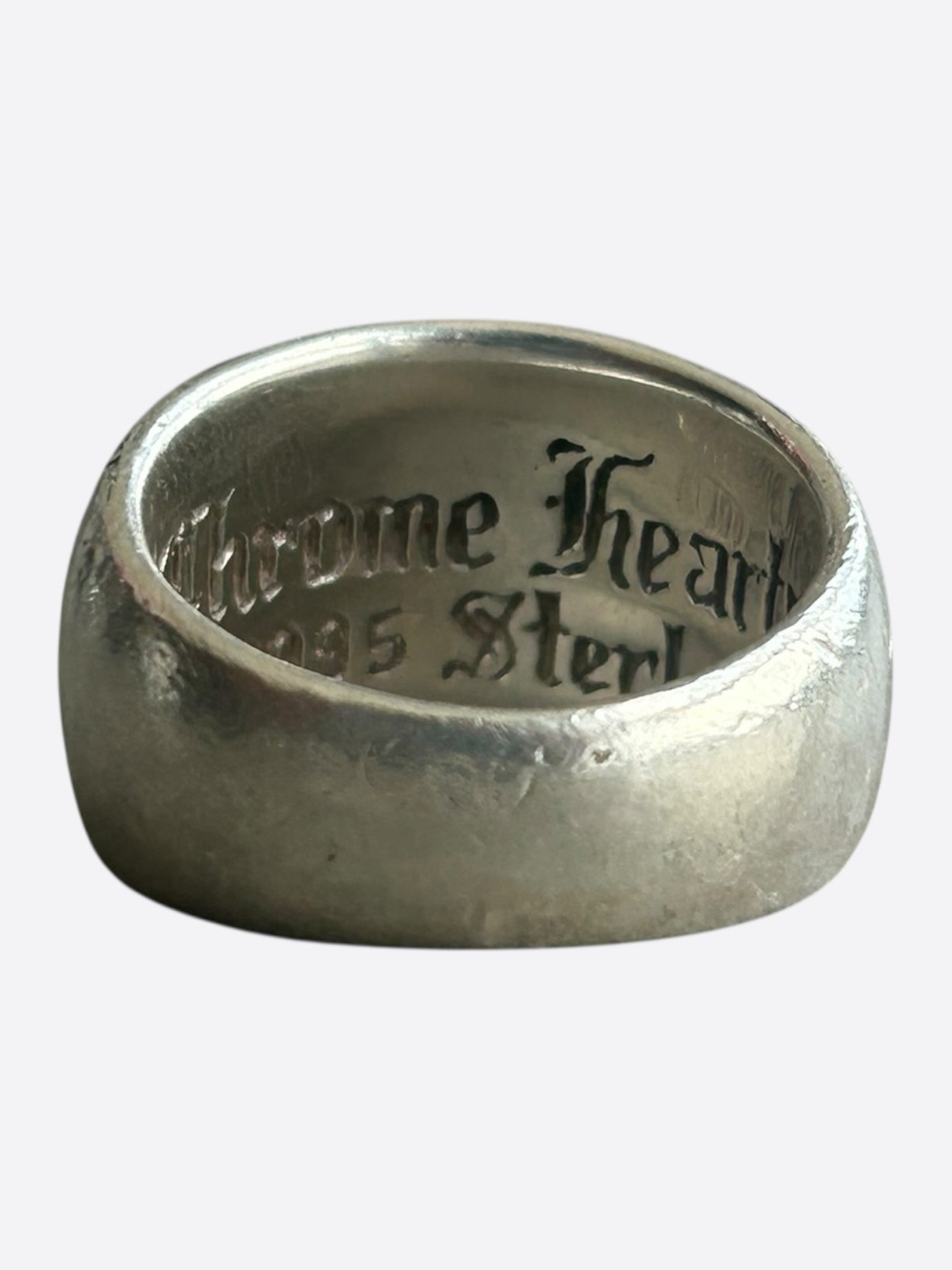 Chrome Hearts Silver & Black Diamond Heart Ring