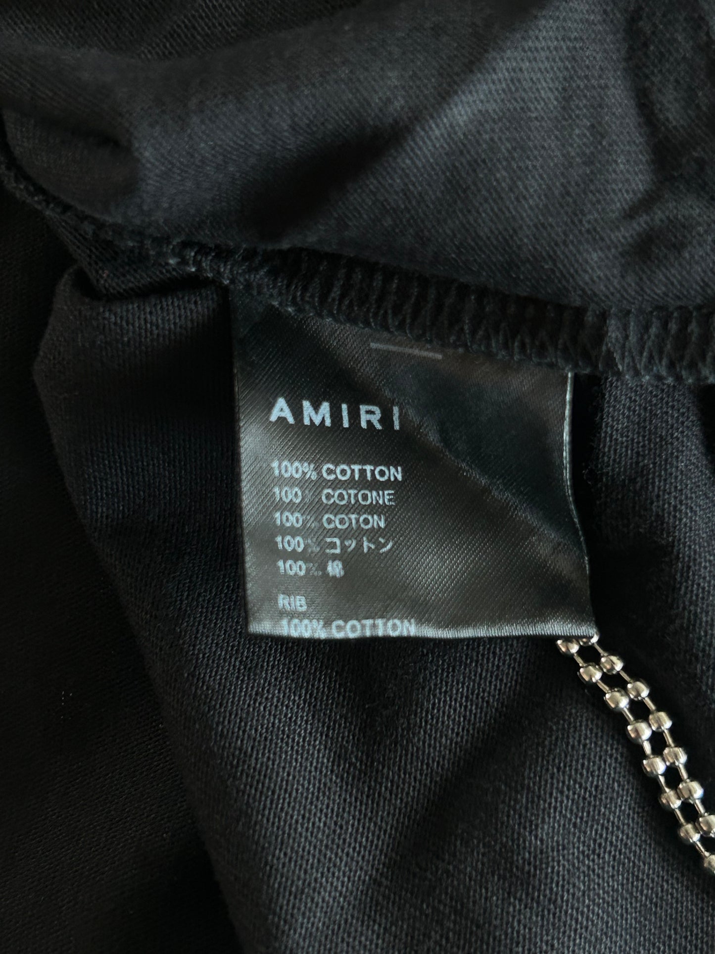 Amiri Black Argyle Logo T-Shirt
