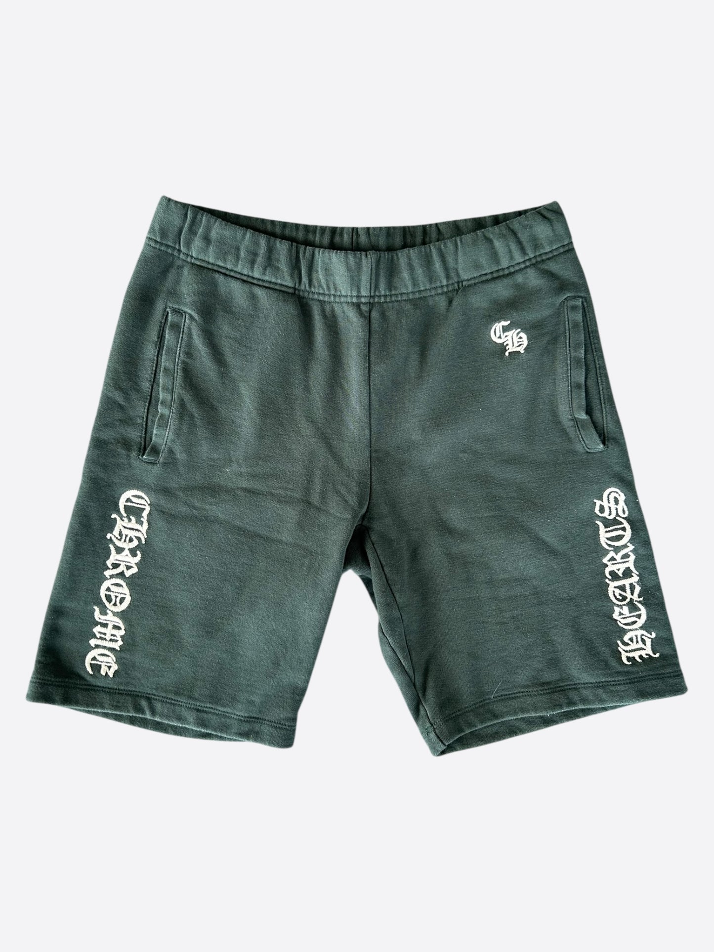 Chrome Hearts Green & White Embroidered Shorts