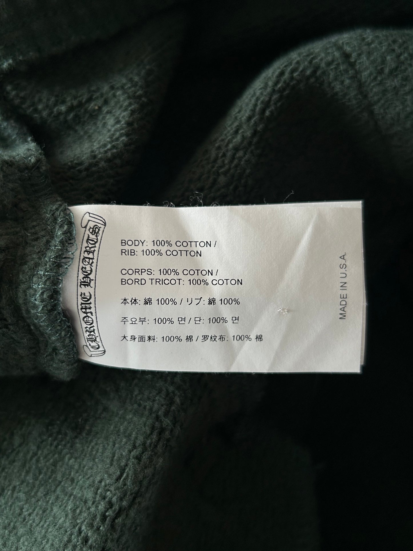 Chrome Hearts Green & White Embroidered Shorts