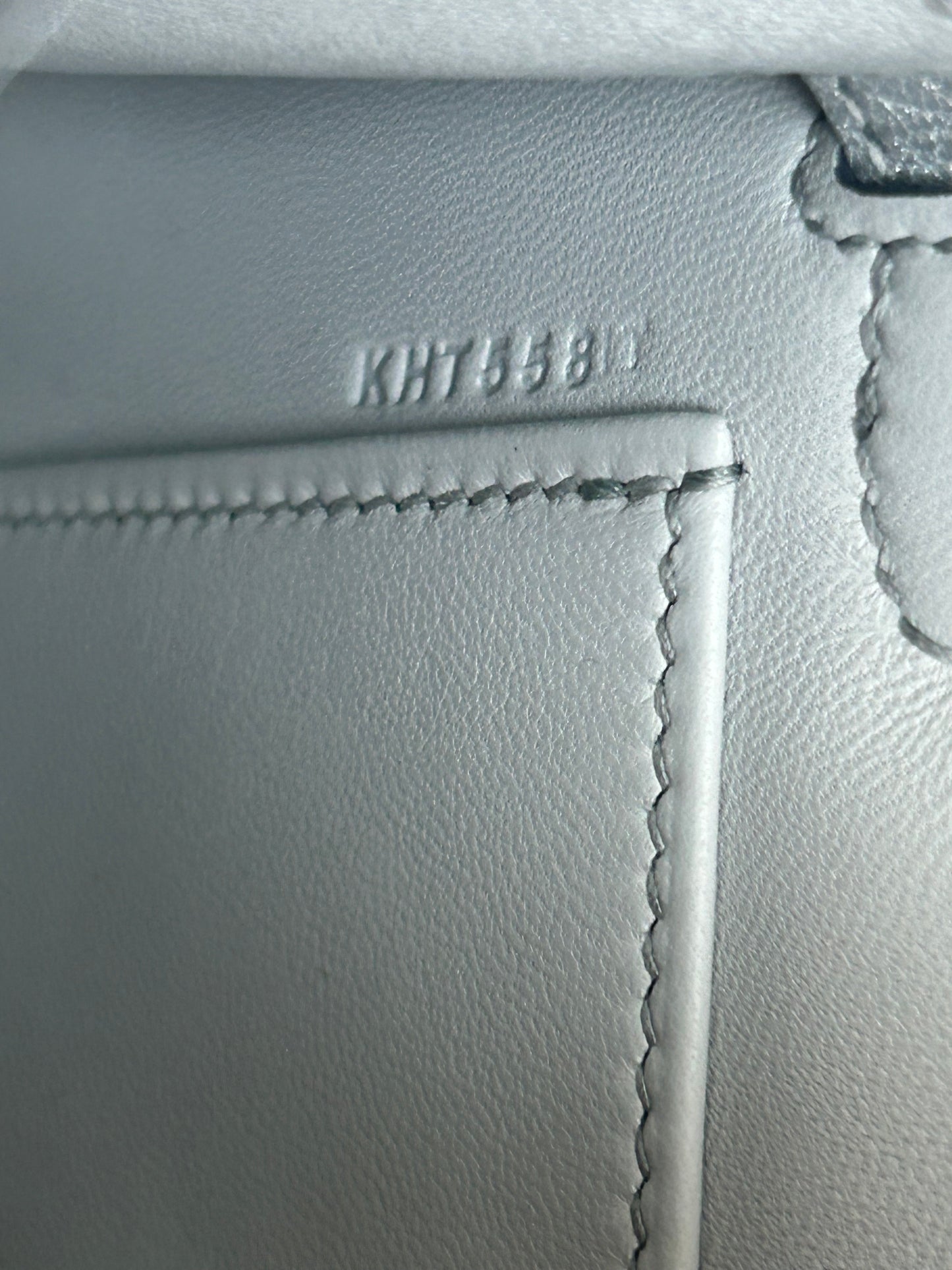 Hermes Metallic Silver Epsom Mini Kelly 20