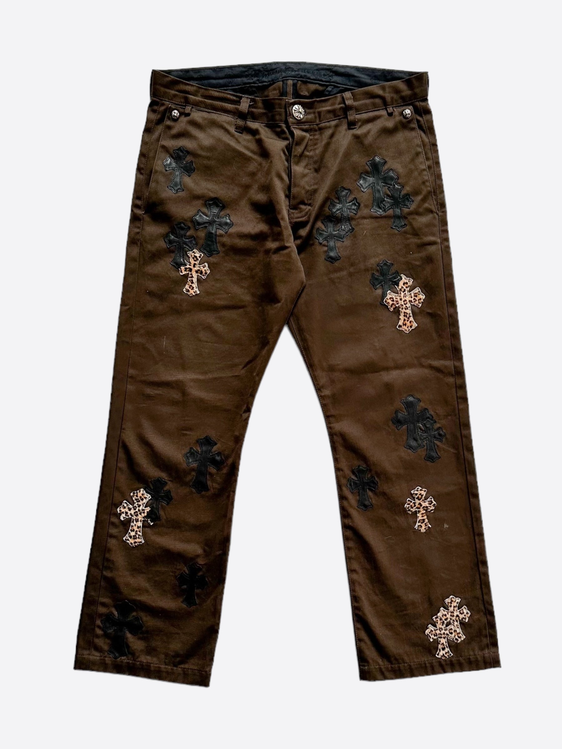 Brown Chrome Hearts hot Inspired Jeans