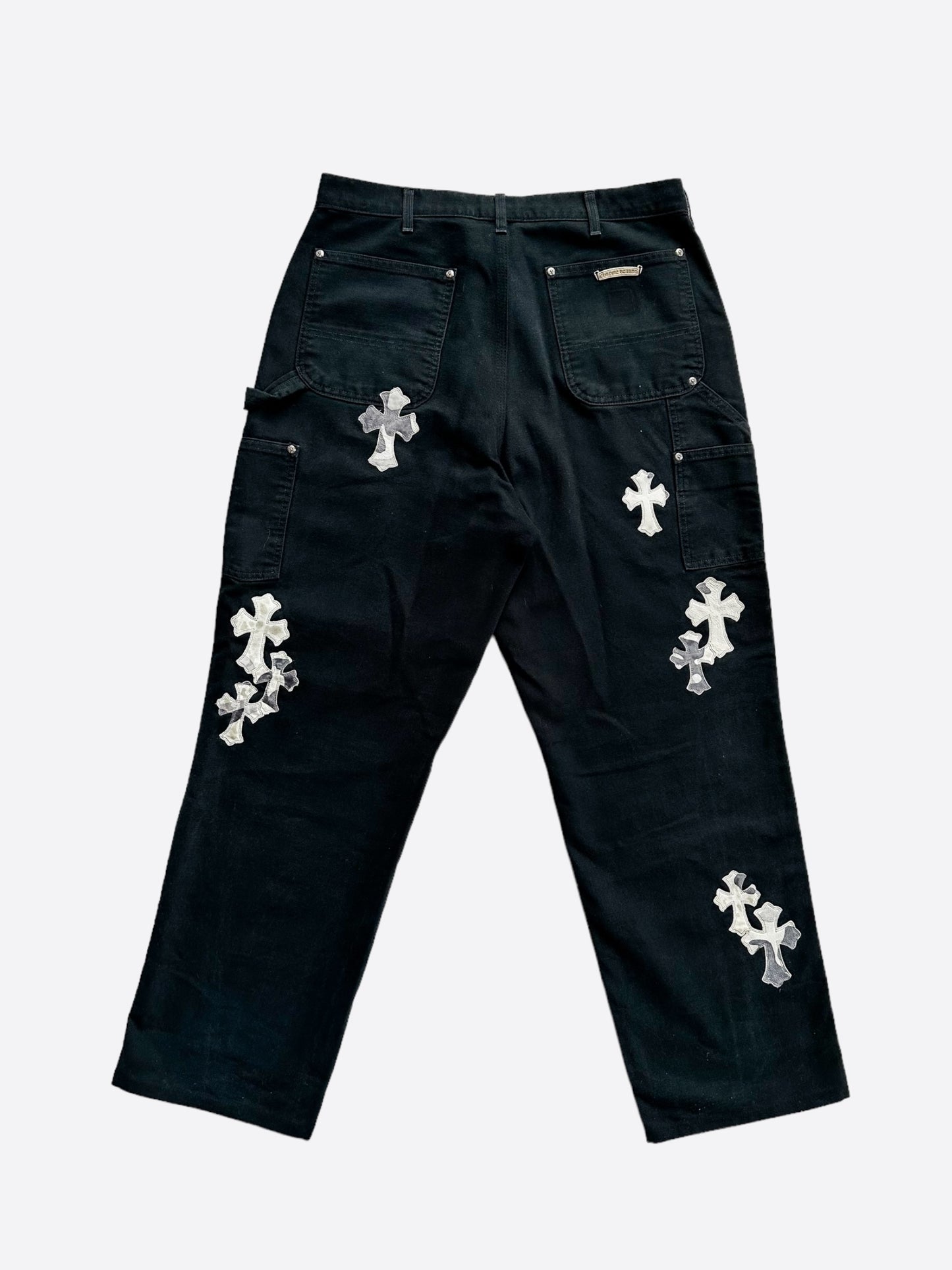 Chrome Hearts Carhartt Black Sex Records Camo Cross Patch Carpenter Pants