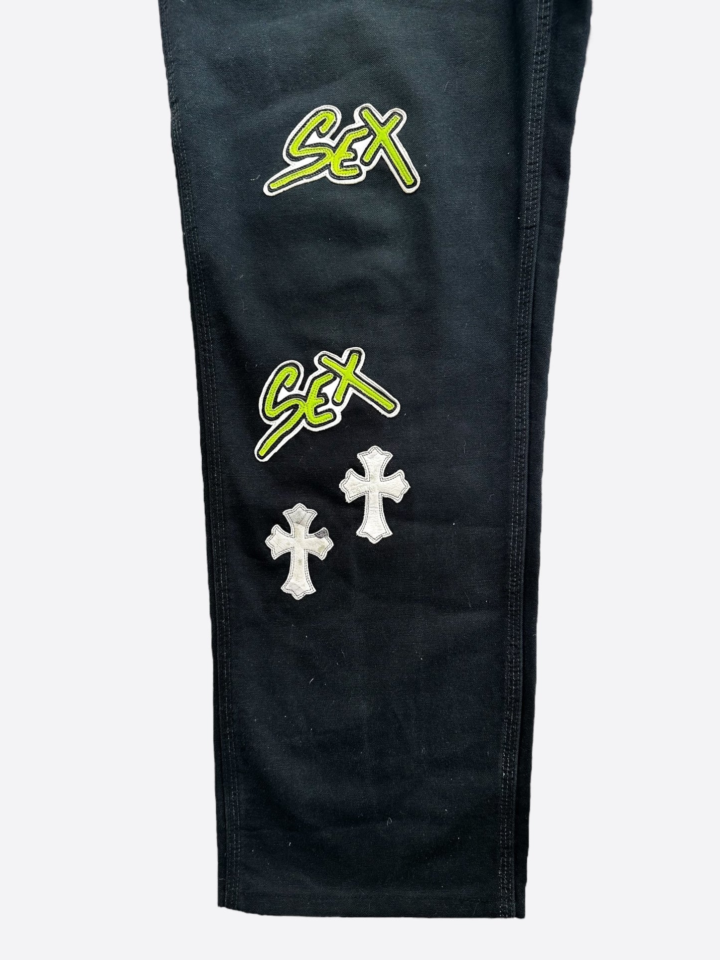 Chrome Hearts Carhartt Black Sex Records Camo Cross Patch Carpenter Pants