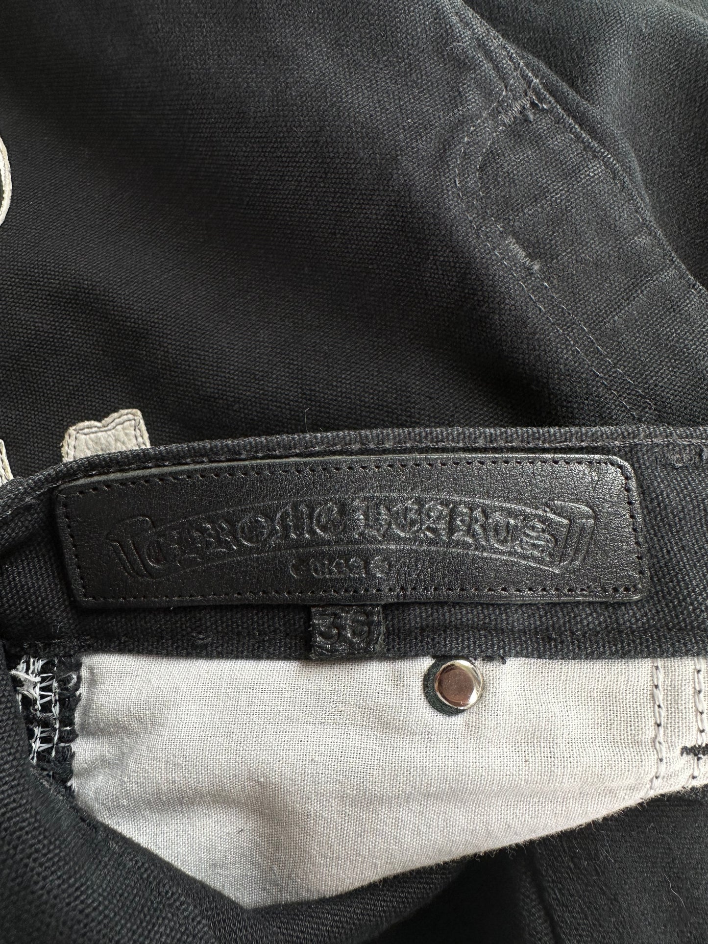 Chrome Hearts Carhartt Black Sex Records Camo Cross Patch Carpenter Pants