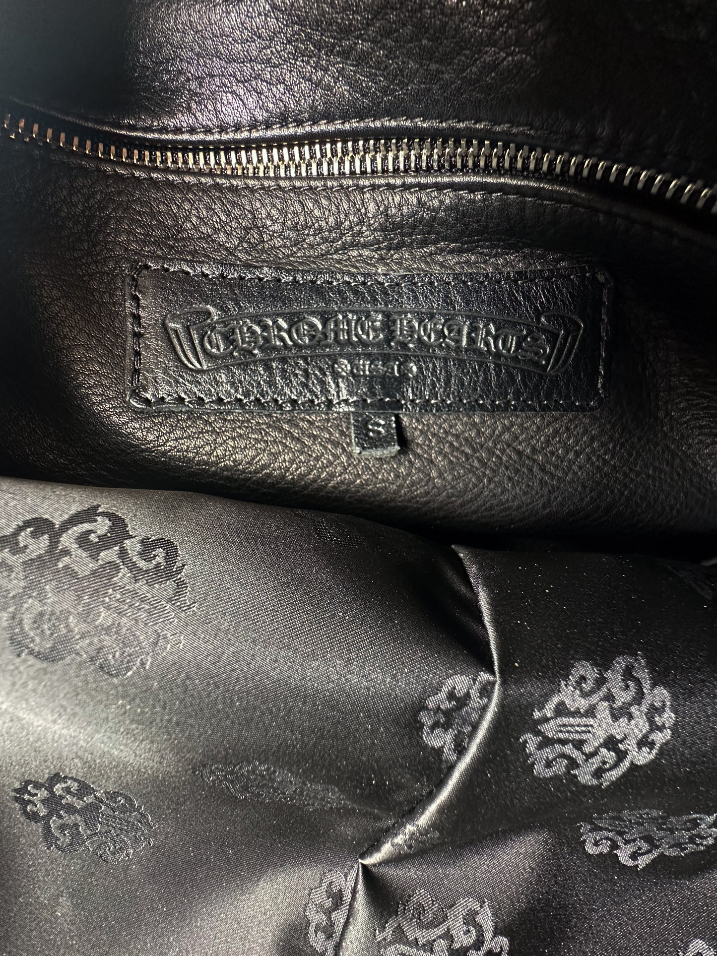 Chrome Hearts Black Cross Patch Leather Duffel Bag