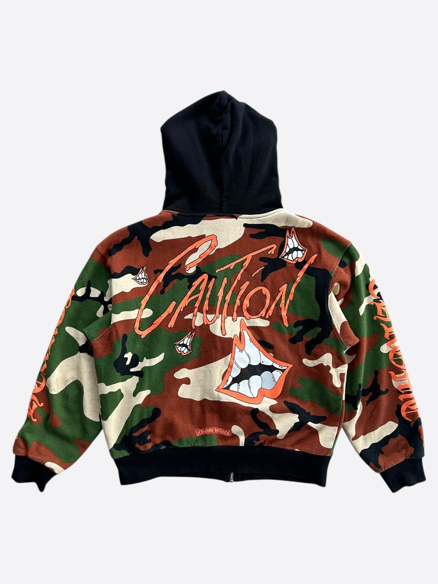 Chrome Hearts Matty Boy Camouflage Caution Zip Up Hoodie
