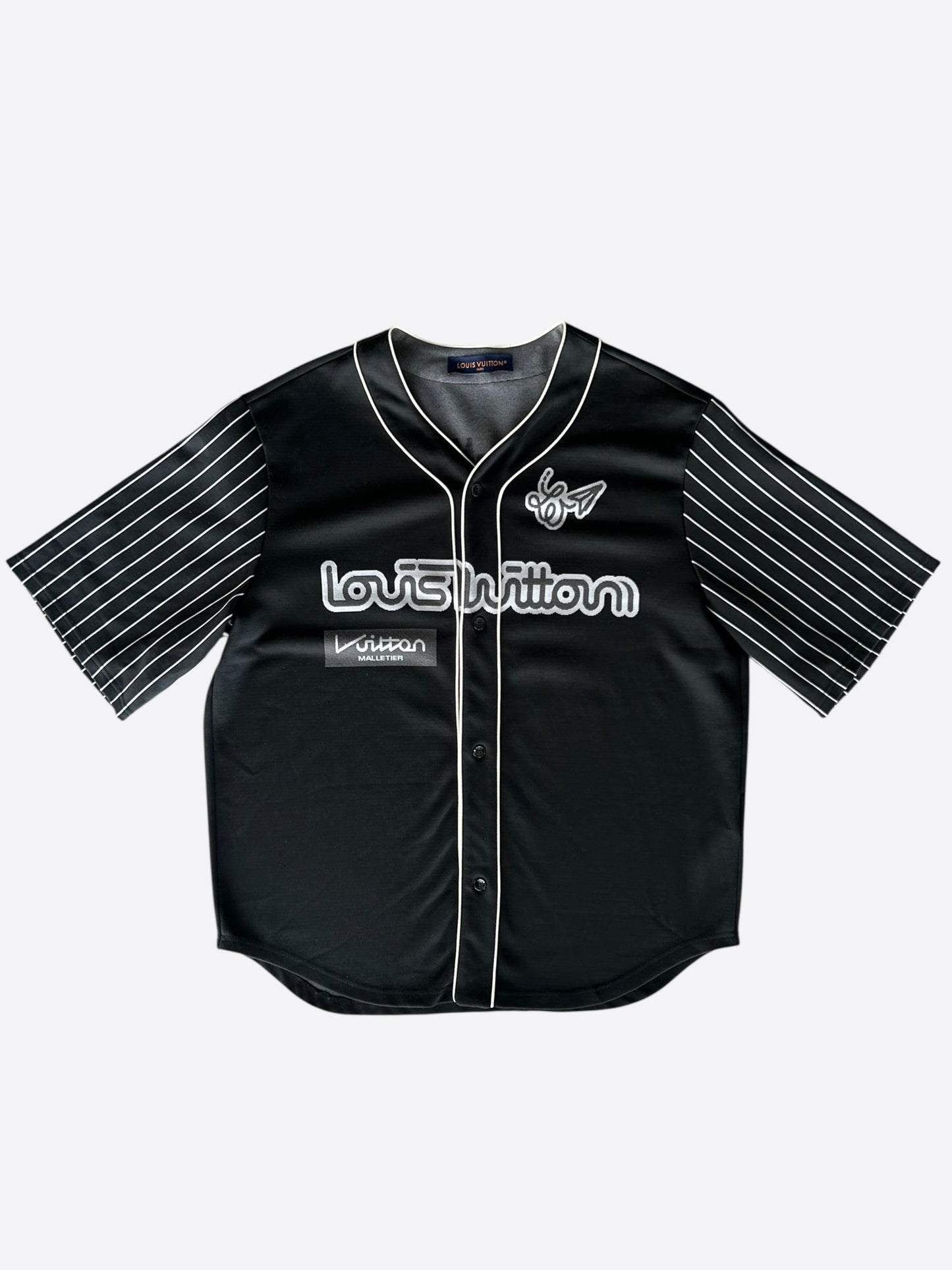 Louis Vuitton Black & White Graphic Baseball Jersey