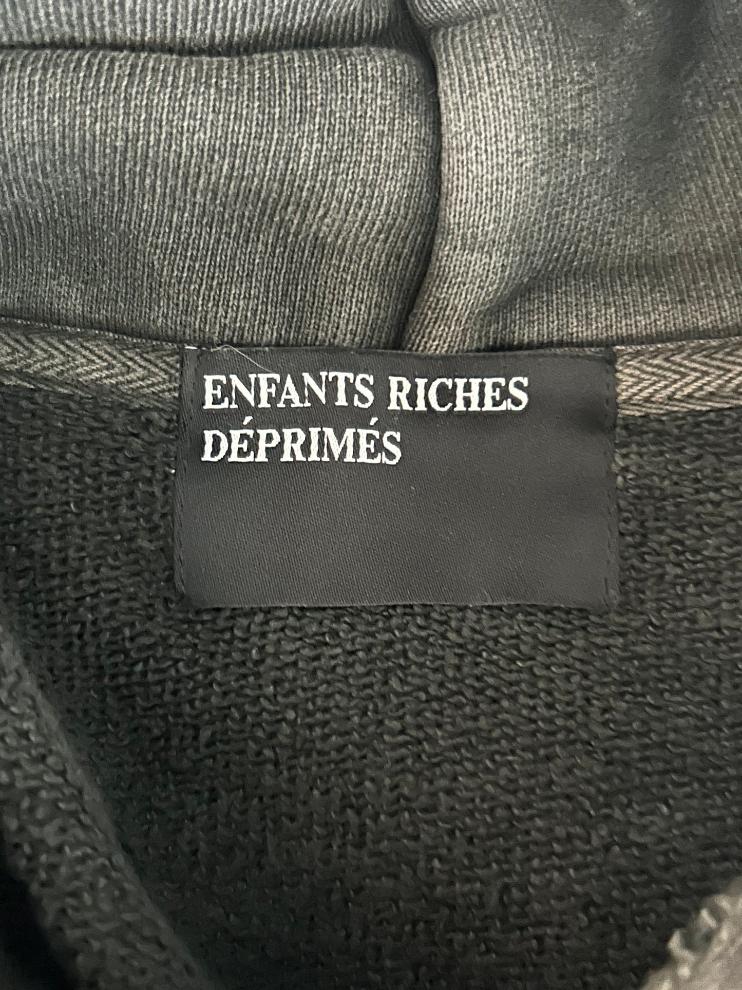 Enfants Riches Deprimes Washed Black & White Classic Logo Hoodie