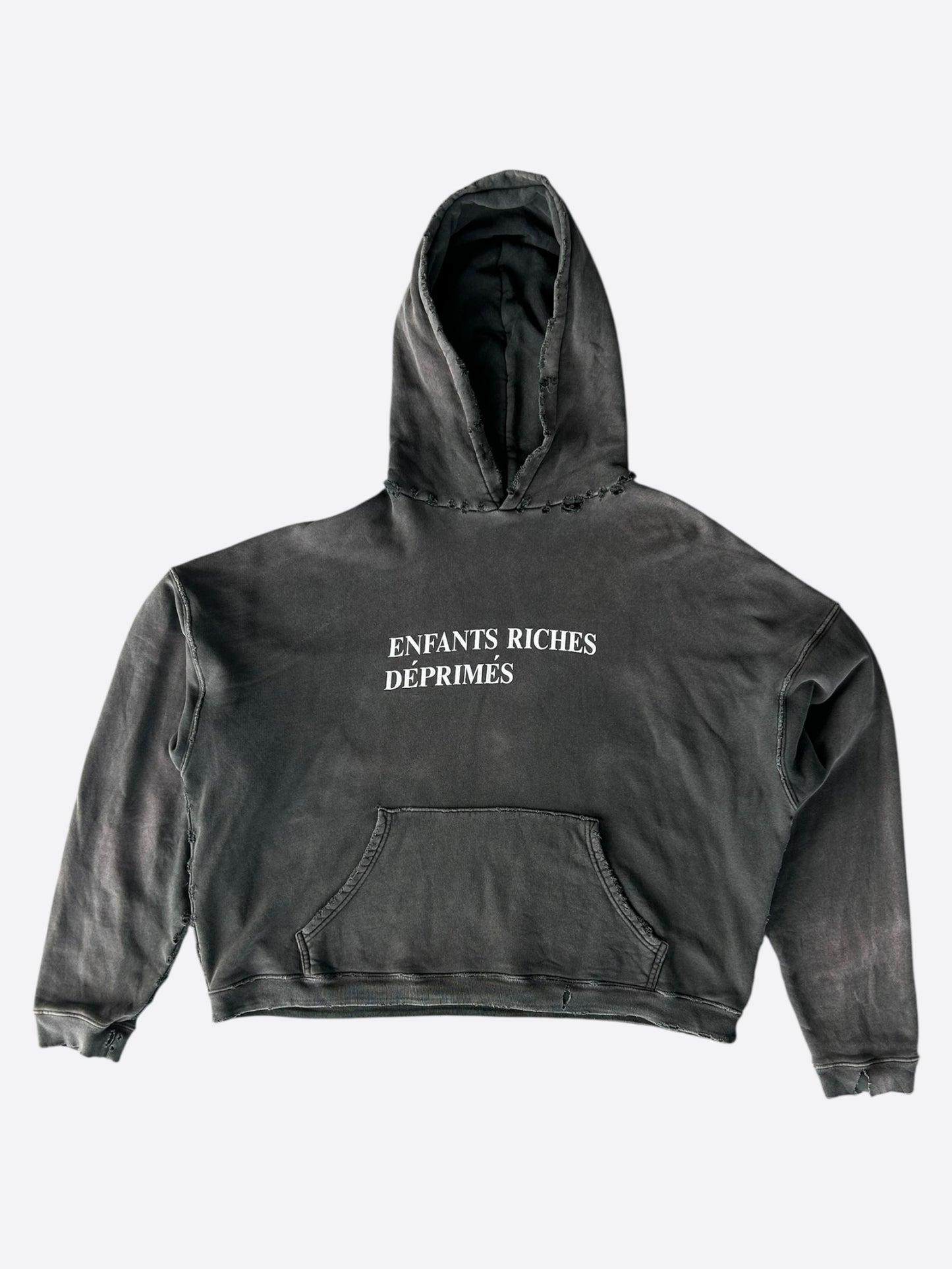 Enfants Riches Deprimes Washed Black & White Classic Logo Hoodie