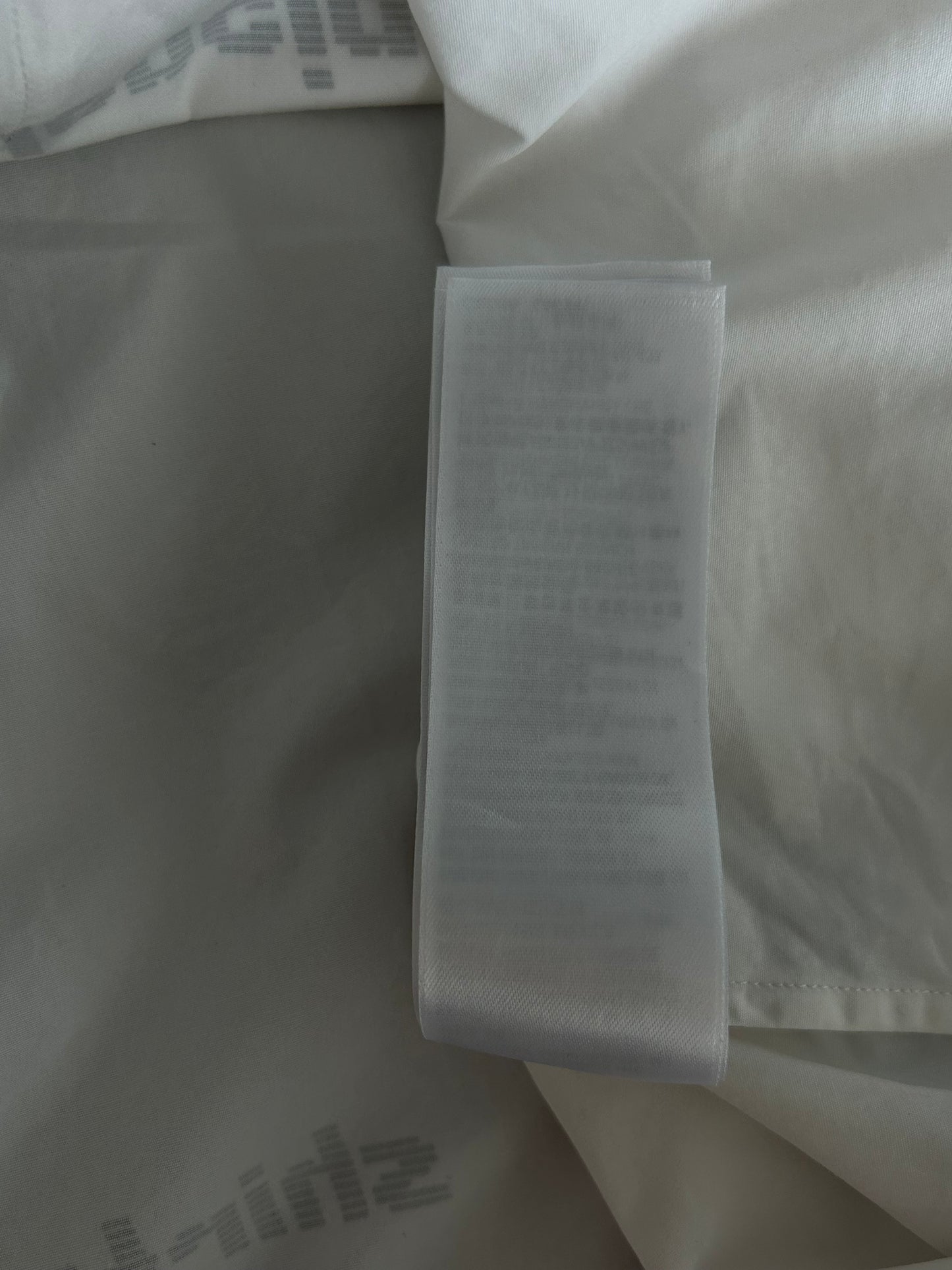 Balenciaga White & Black All Over Logo Button Up Shirt