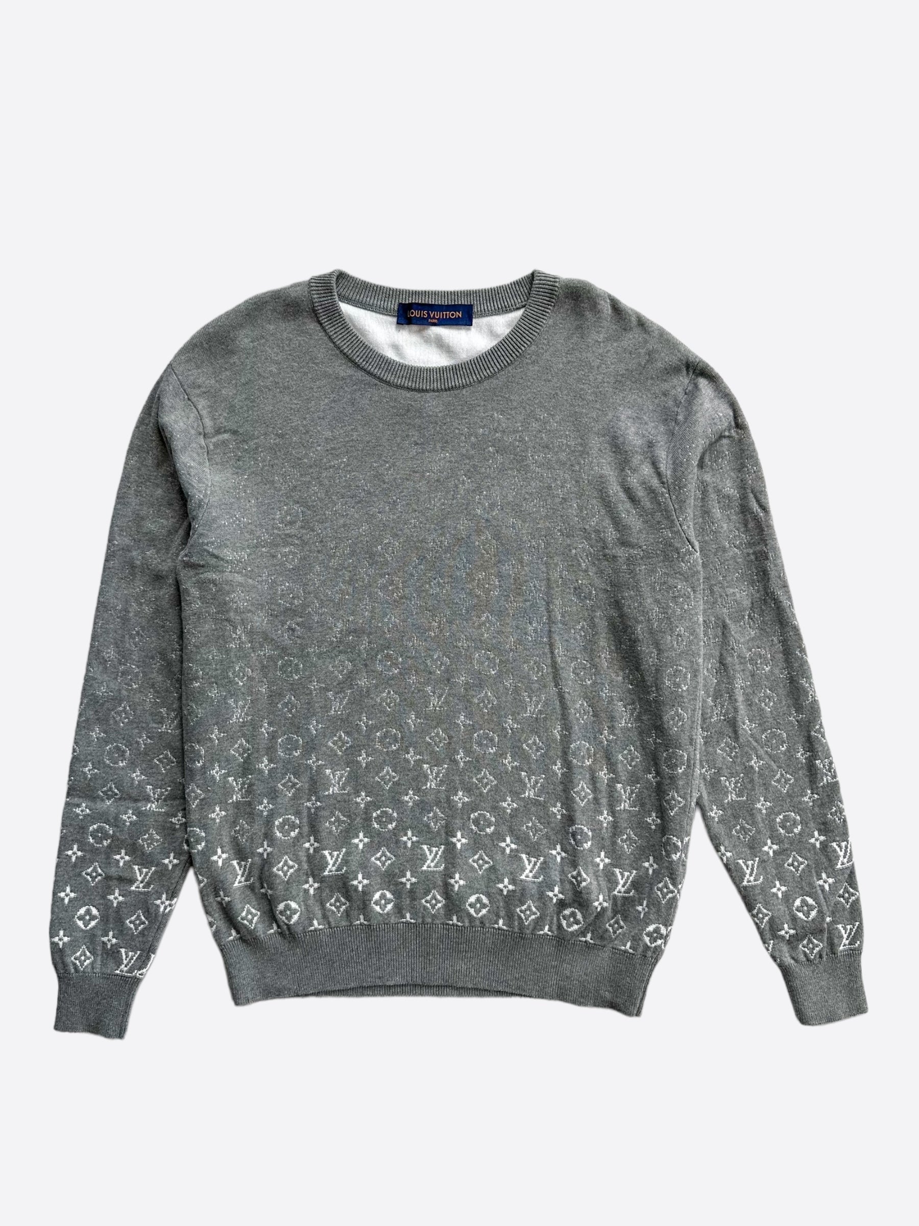 Louis Vuitton Grey White Monogram Gradient Sweater – Savonches