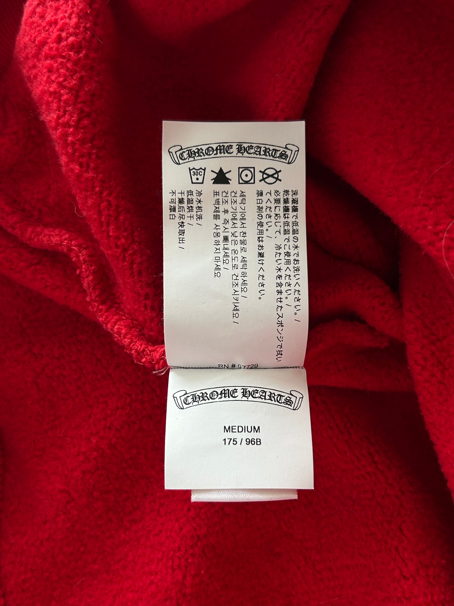 Chrome Hearts Red & White Triple Cross Embroidered Hoodie