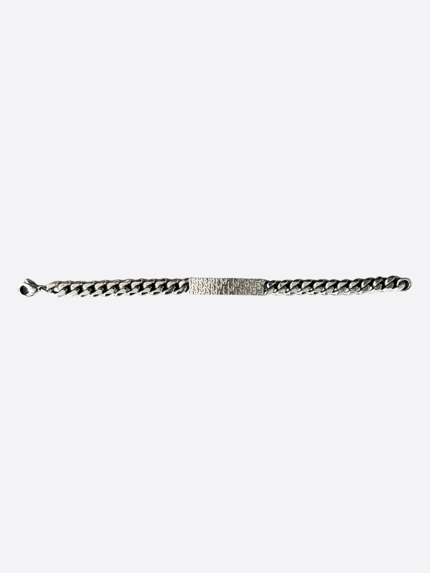 Dior Silver Oblique Cuban Bracelet