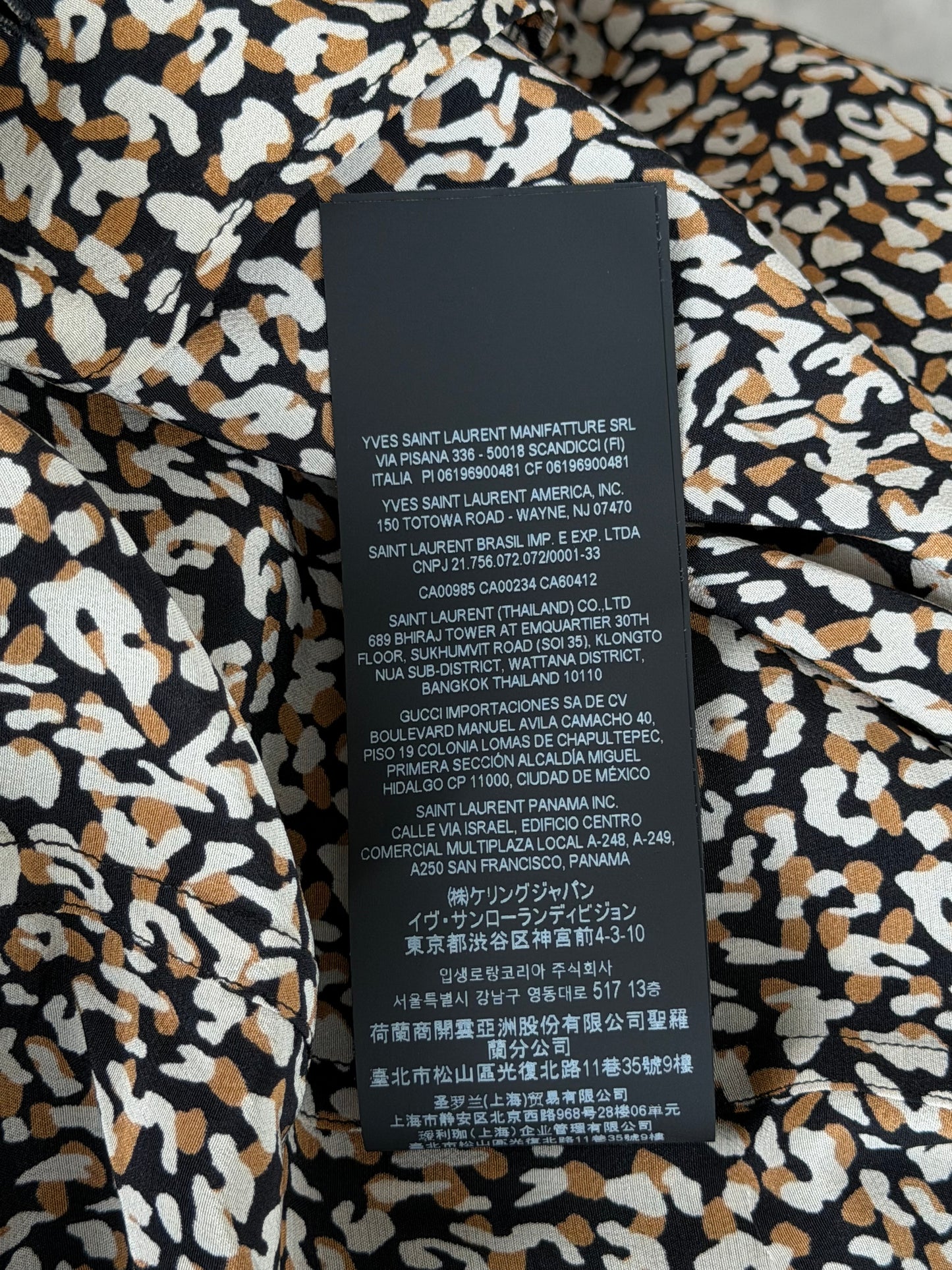 Saint Laurent Leopard Silk Button Up Shirt
