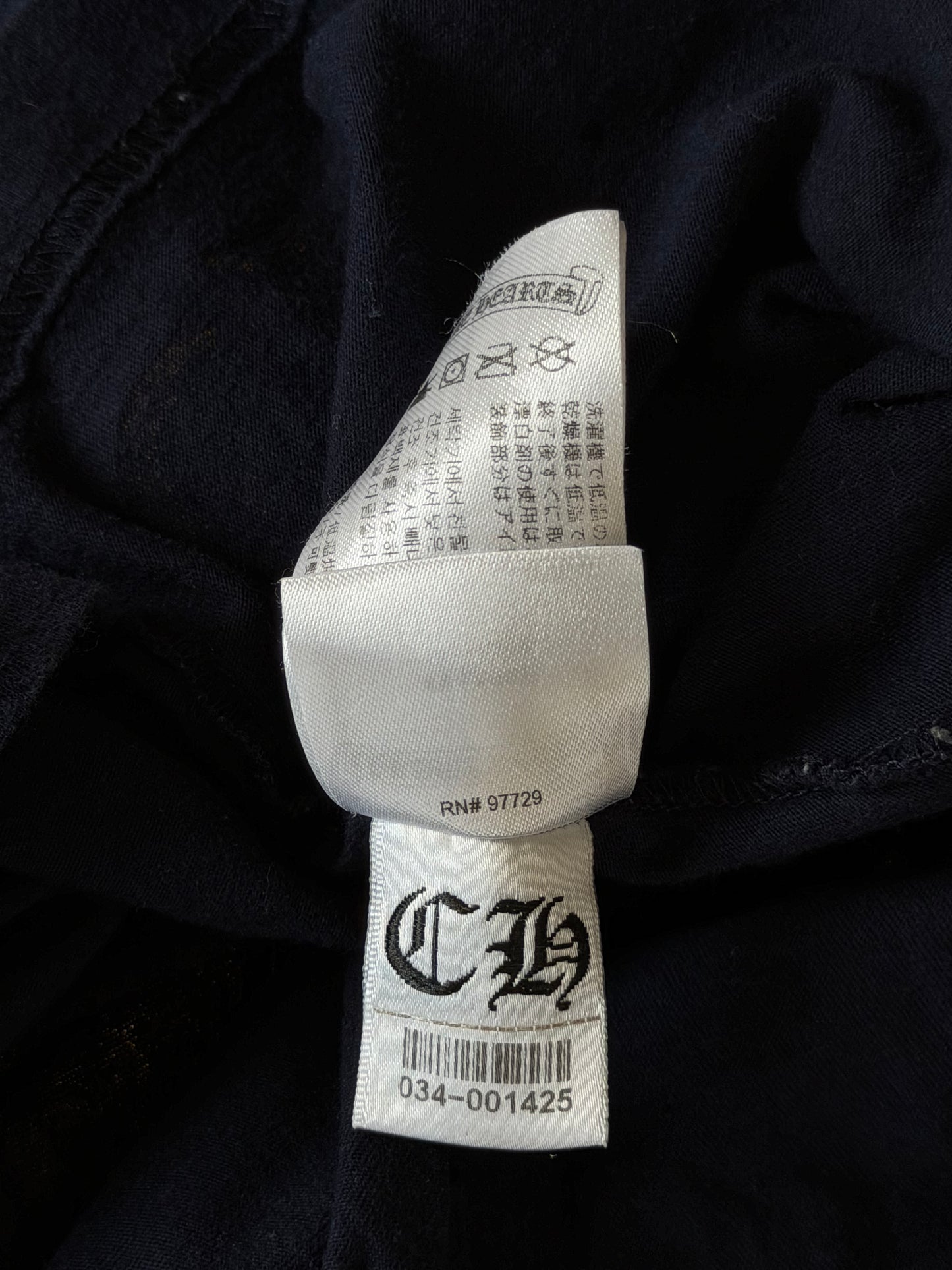Chrome Hearts Navy & Yellow Dagger Logo Longsleeve T-Shirt