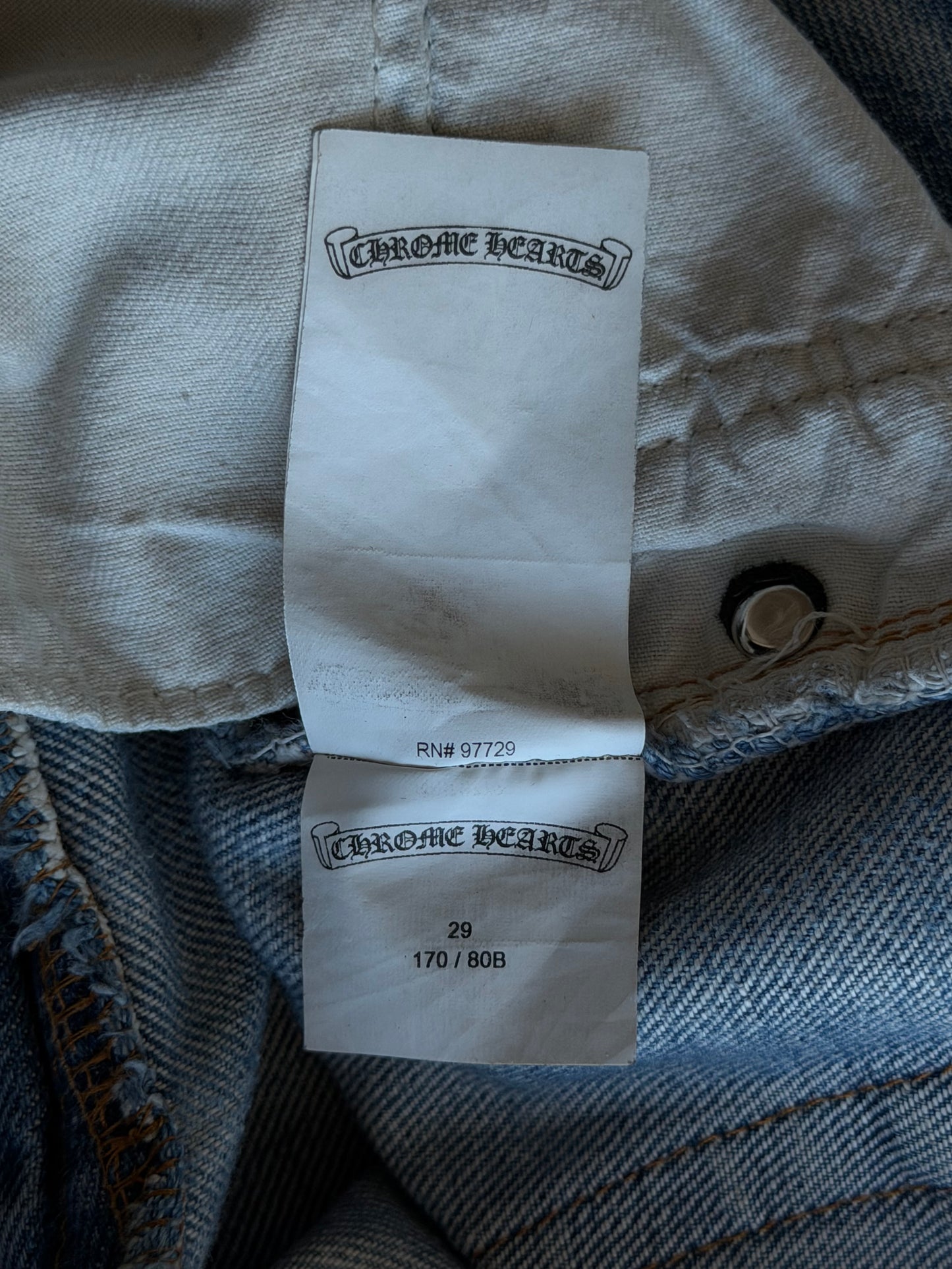 Chrome Hearts Levis Blue & Black Cross Patch Jeans