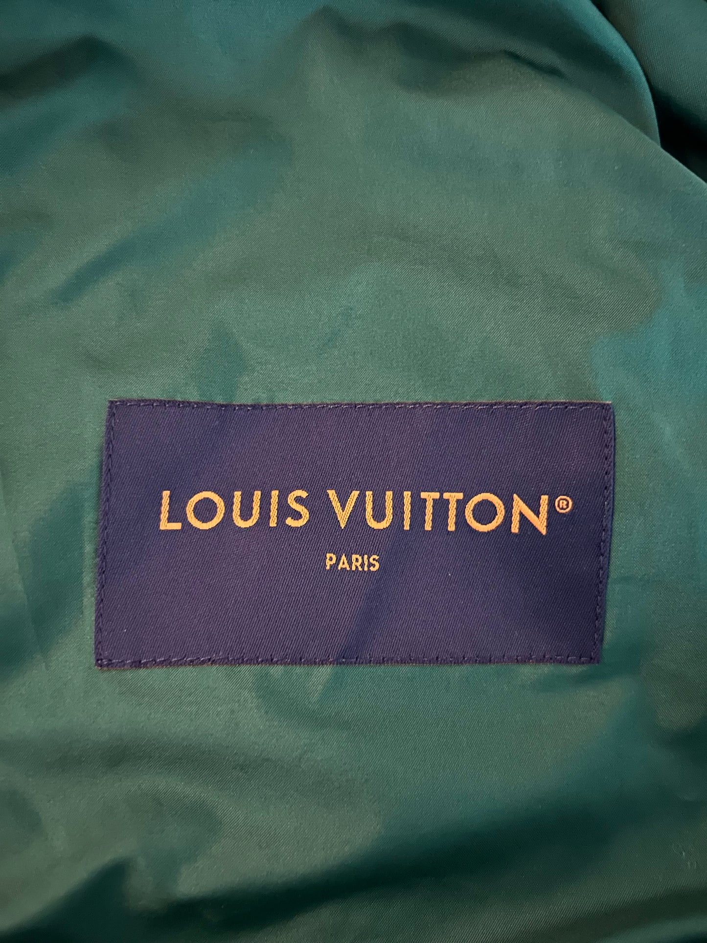 Louis Vuitton Green & White Logo Coach Jacket