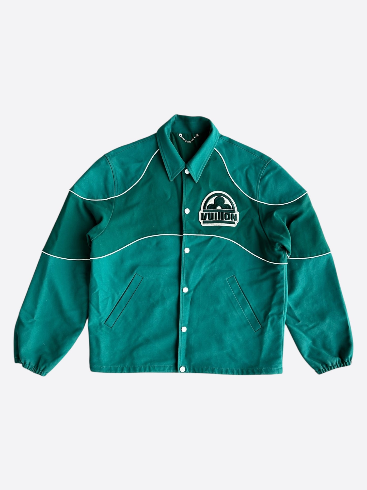 Louis Vuitton Green & White Logo Coach Jacket