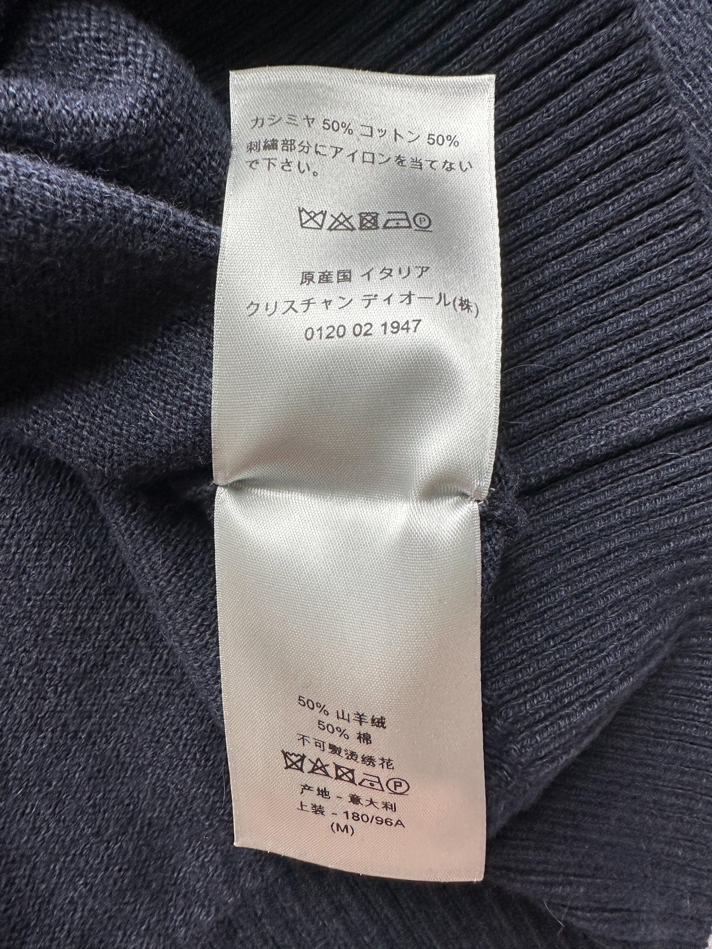 Dior Air Jordan Navy Wings Logo Cashmere Blend Sweater