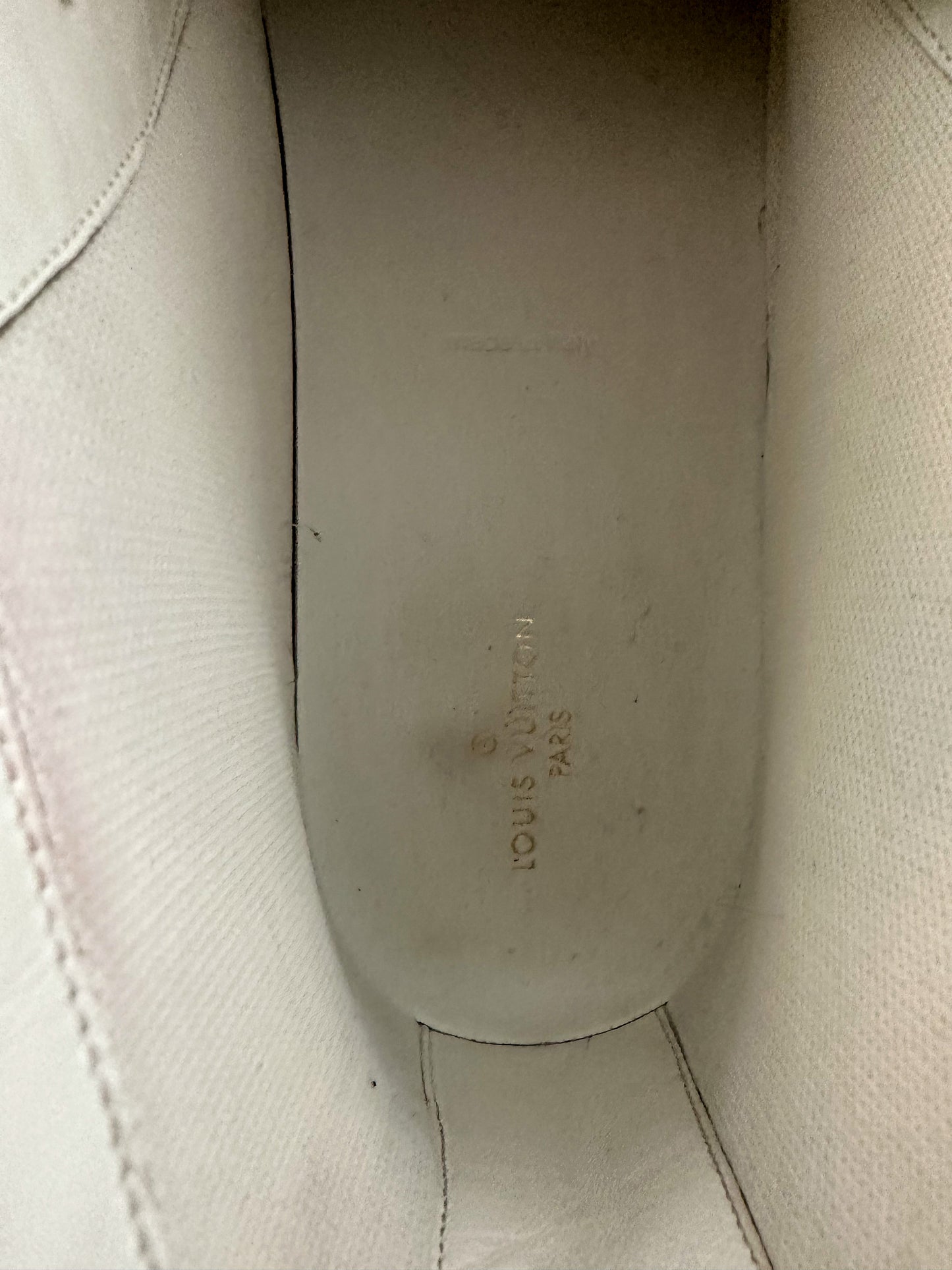 Louis Vuitton White & Red Gradient Tattoo High Top Sneakers