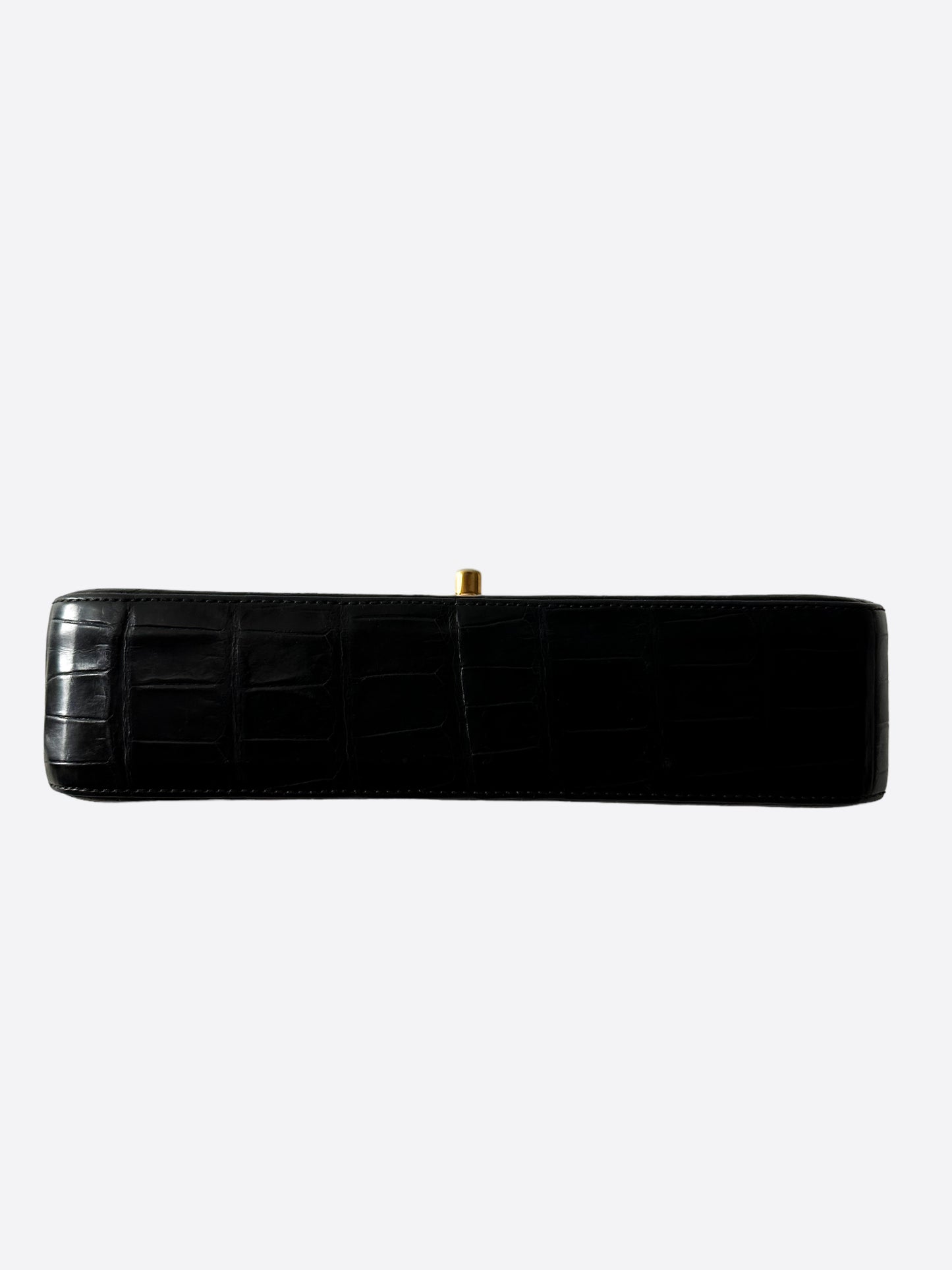 Chanel Black Aligator Medium Double Flap Bag