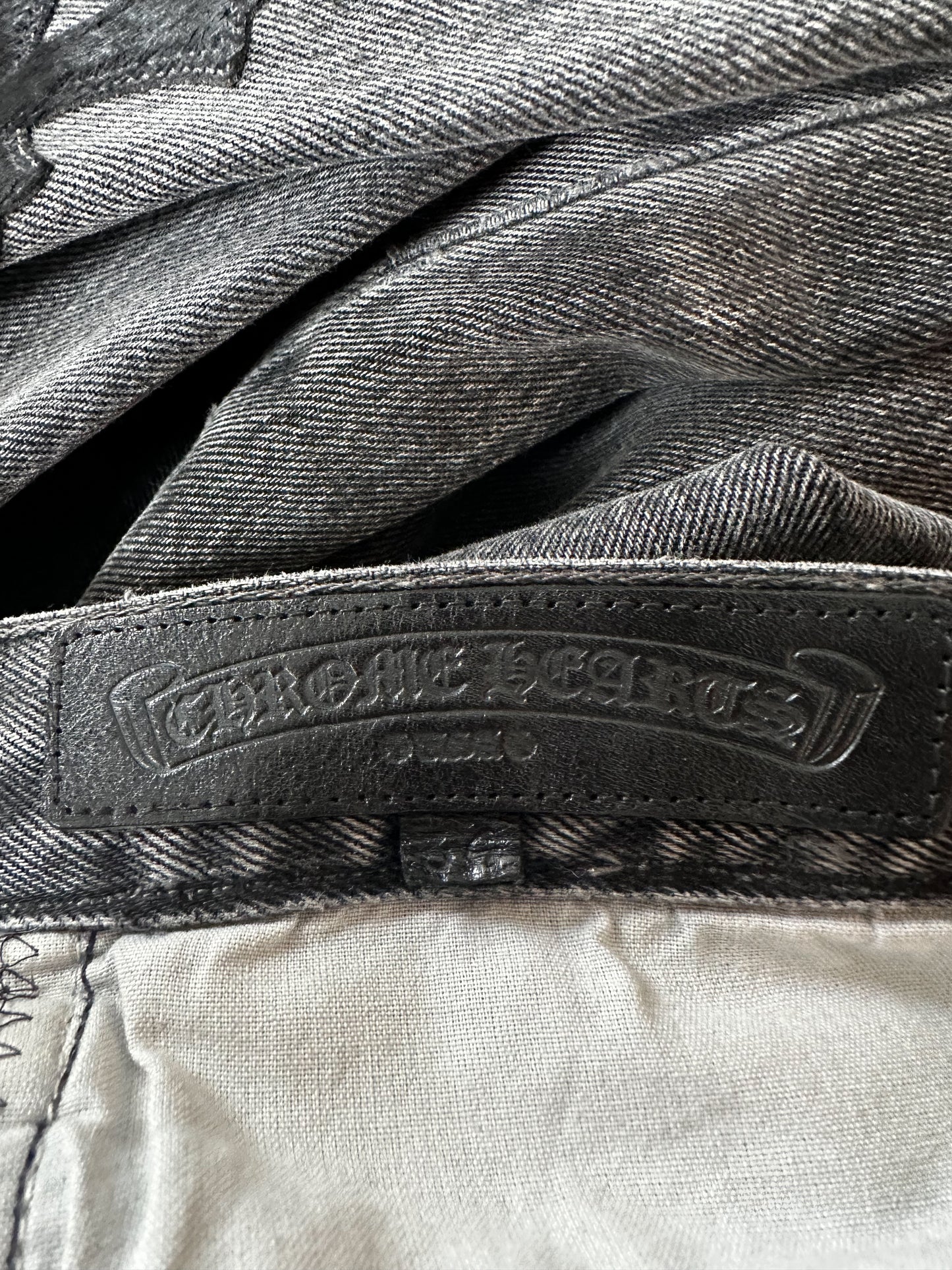 Chrome Hearts Levi's Grey Paris Exclusive Cross Patch Jeans