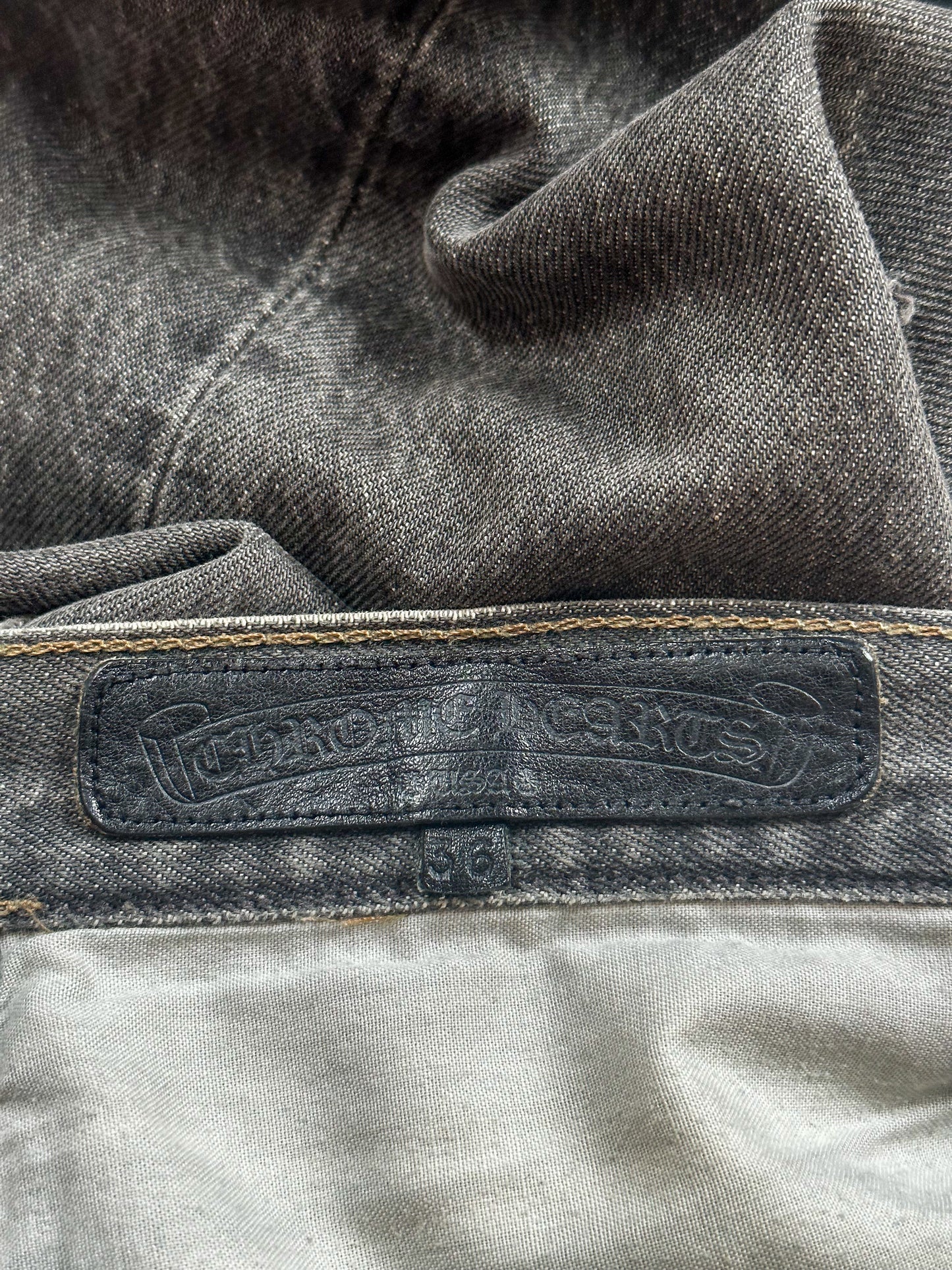 Chrome Hearts Levi's Gallery Dept Grey Black Cross Patch Flared Jeans