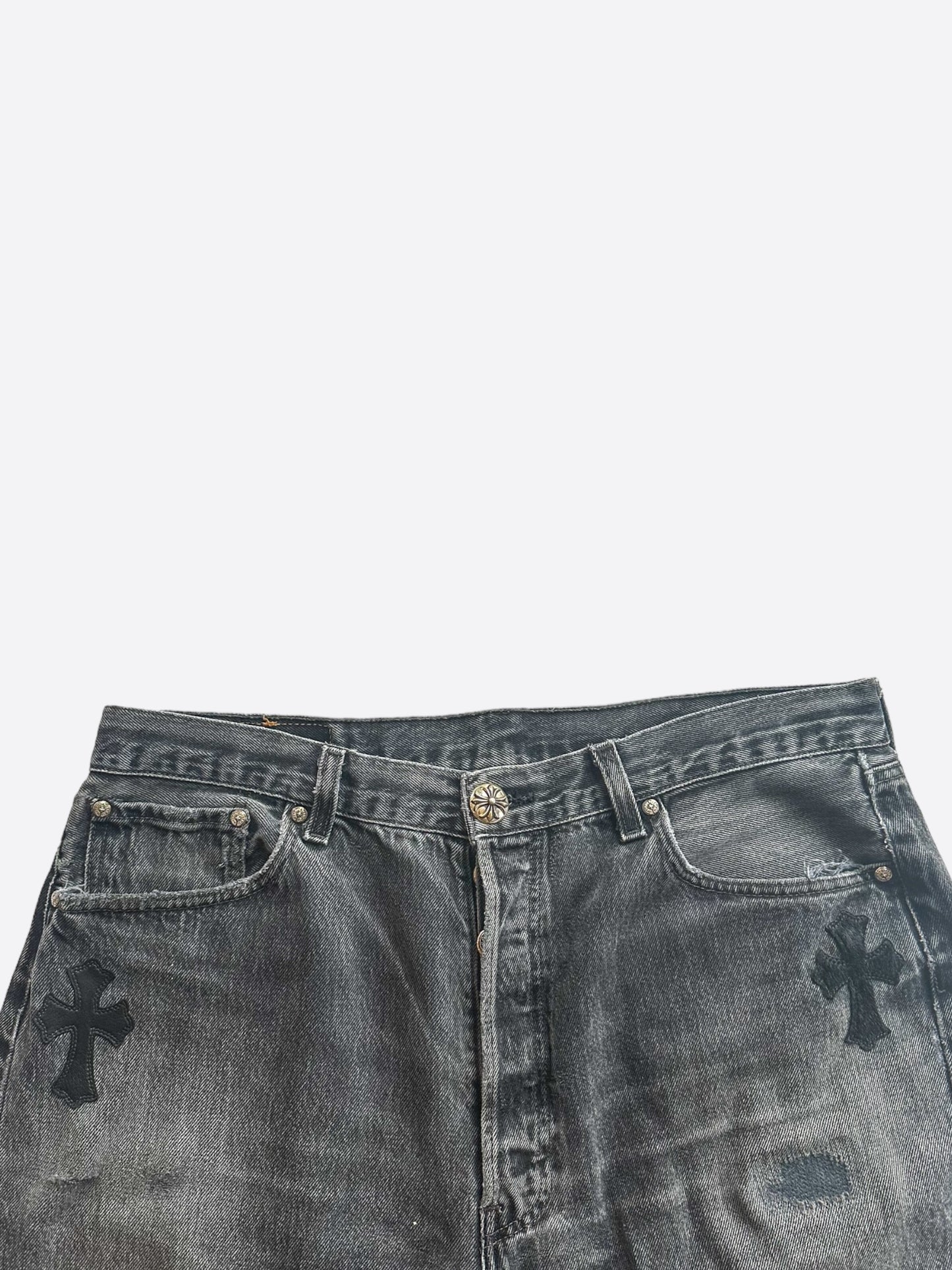 Chrome Hearts Levi's Grey Paris Exclusive Cross Patch Jeans