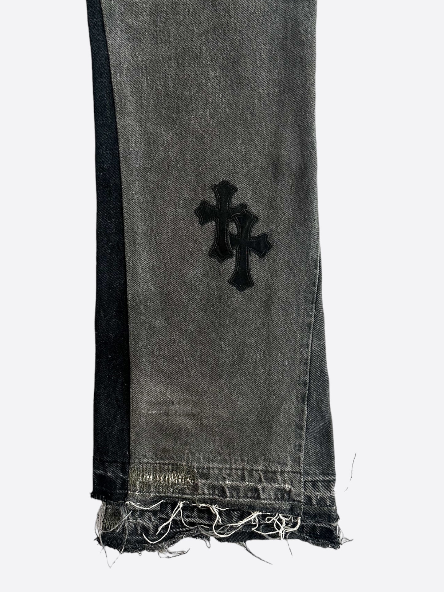 Chrome Hearts Levi's Gallery Dept Grey Black Cross Patch Flared Jeans