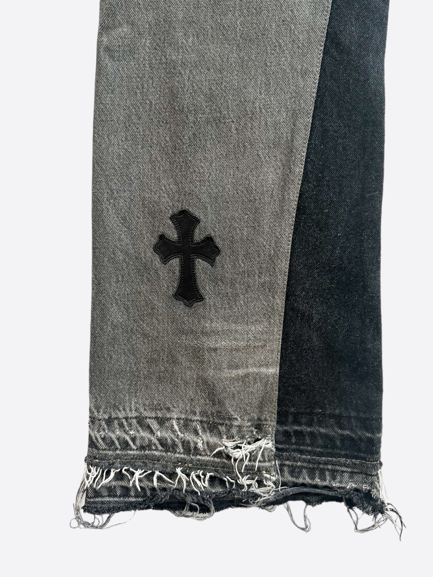 Chrome Hearts Levi's Gallery Dept Grey Black Cross Patch Flared Jeans