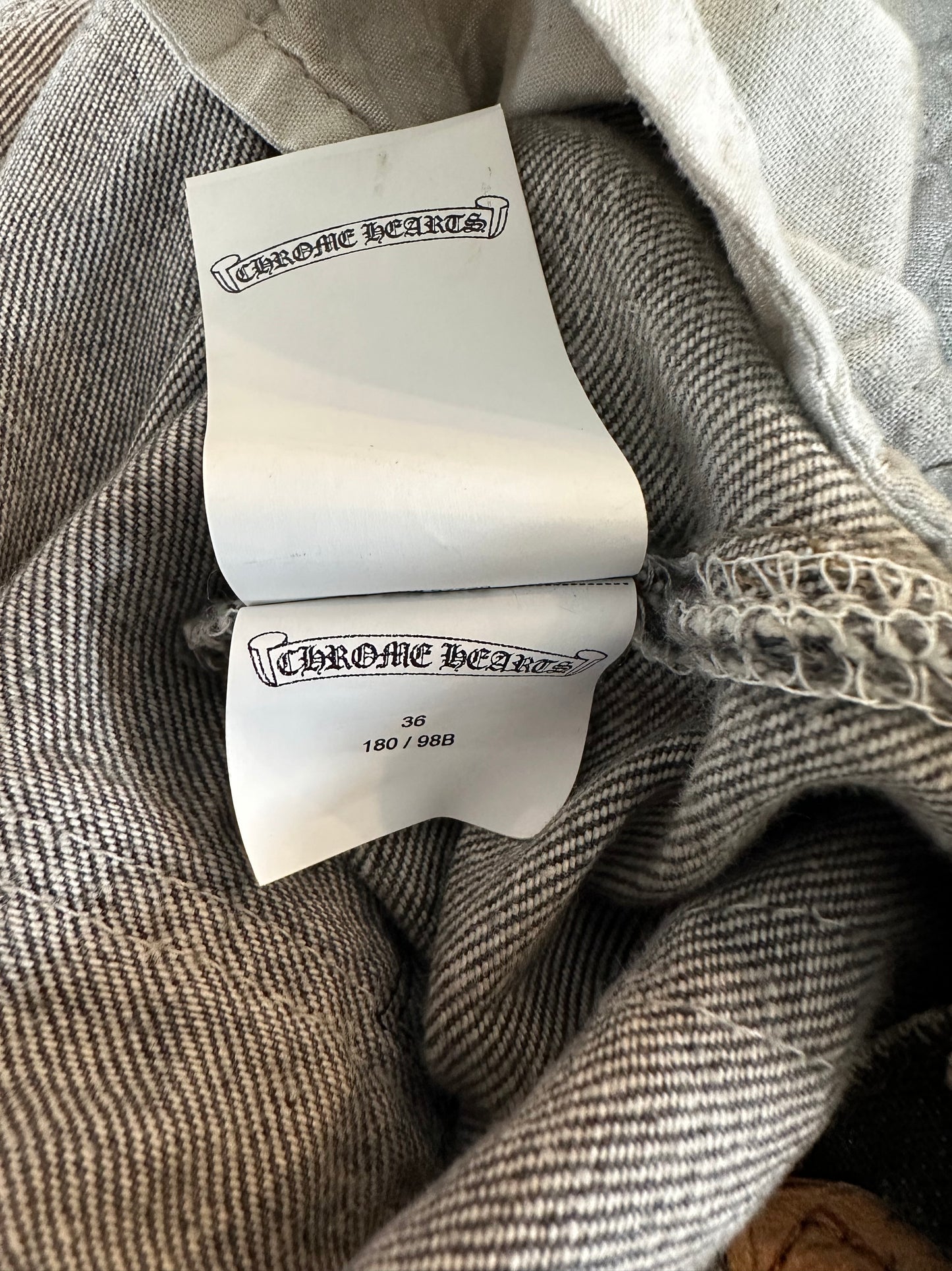 Chrome Hearts Levi's Gallery Dept Grey Black Cross Patch Flared Jeans