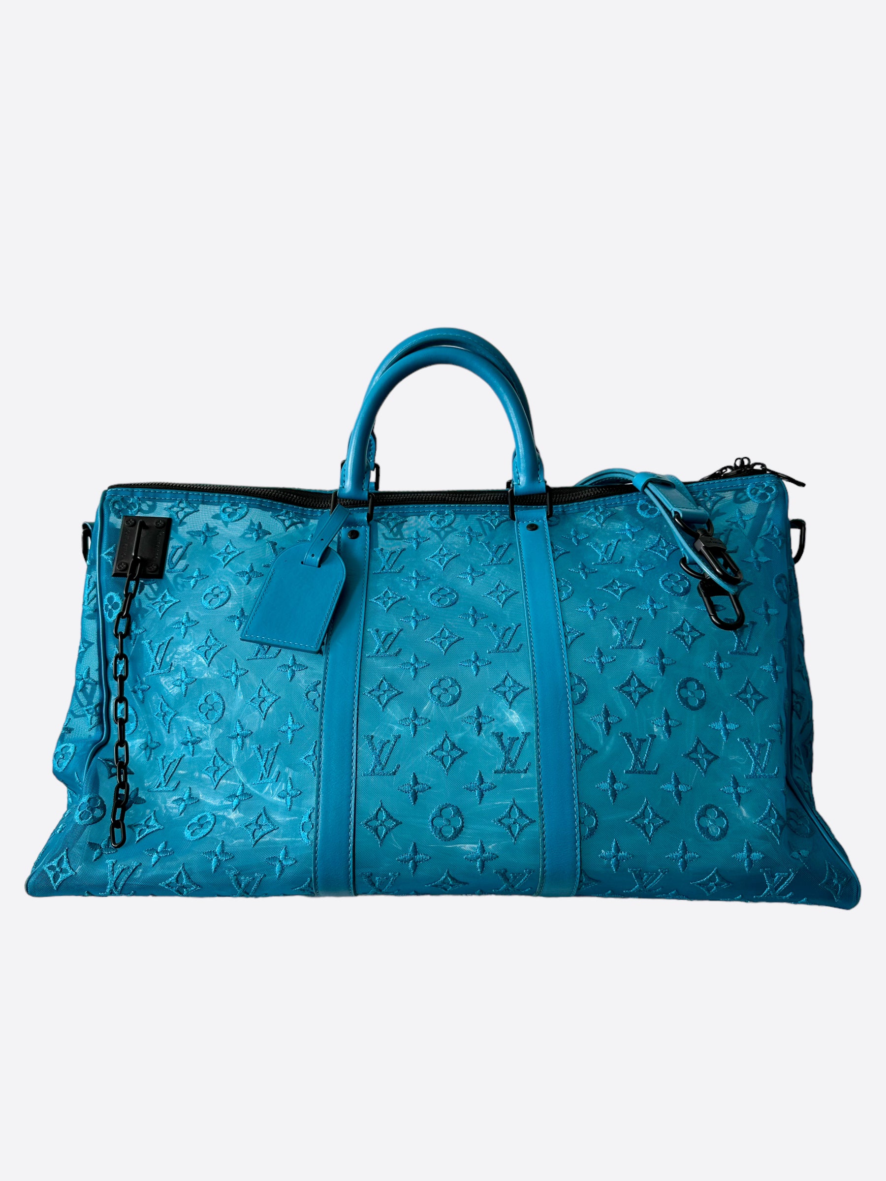 Louis Vuitton Blue Monogram Mesh Triangle Keepall Bandouliere 50 Bag Louis  Vuitton
