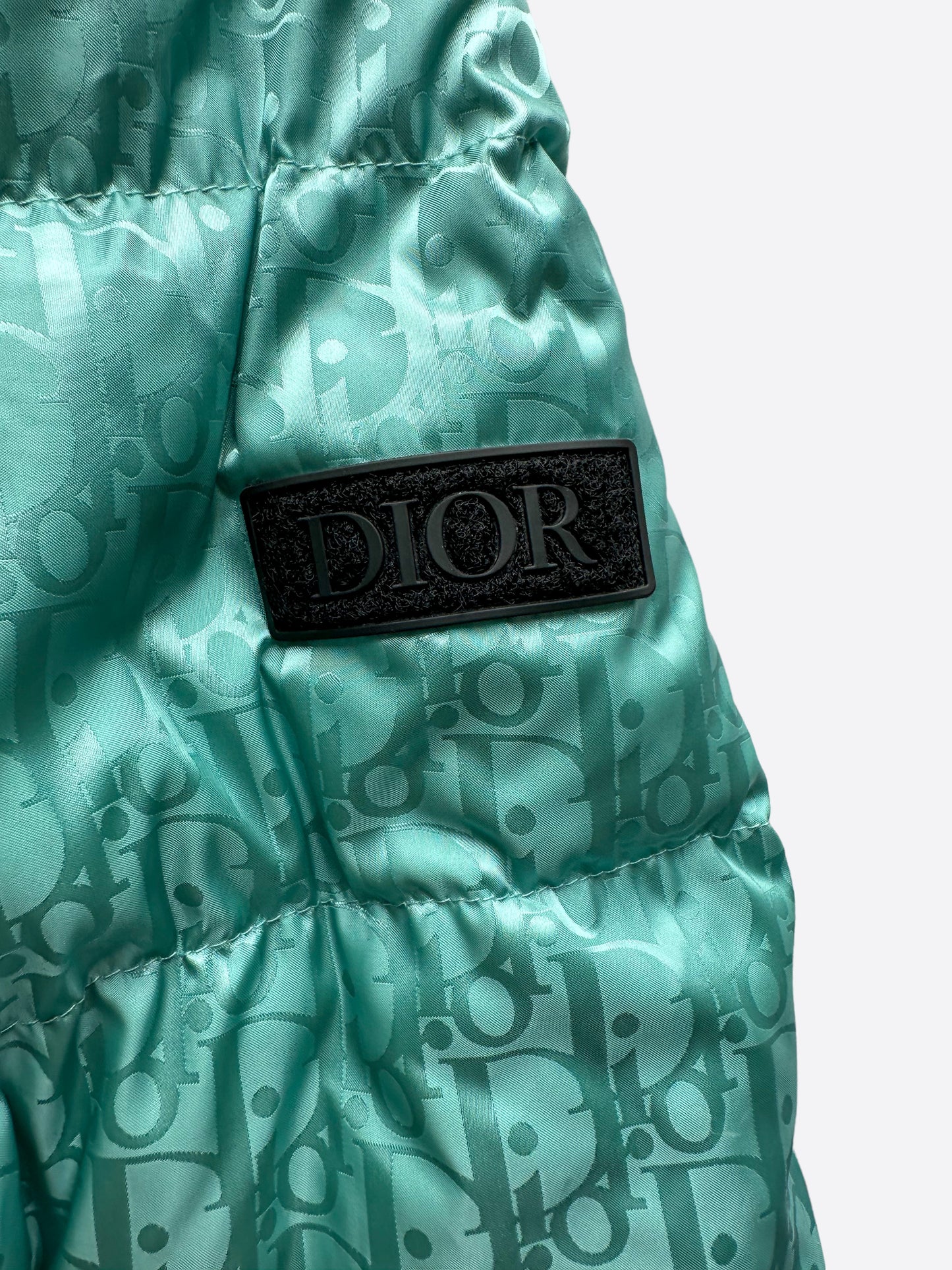 Dior Sea Green Oblique Puffer Jacket