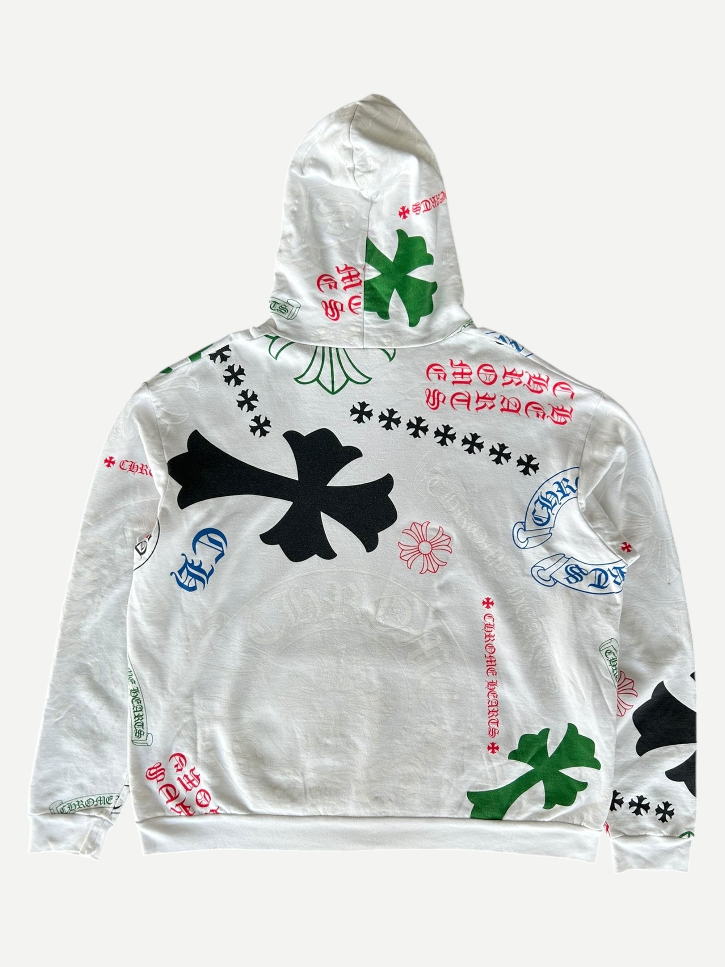 Chrome Hearts White Multicolor Stencil Hoodie