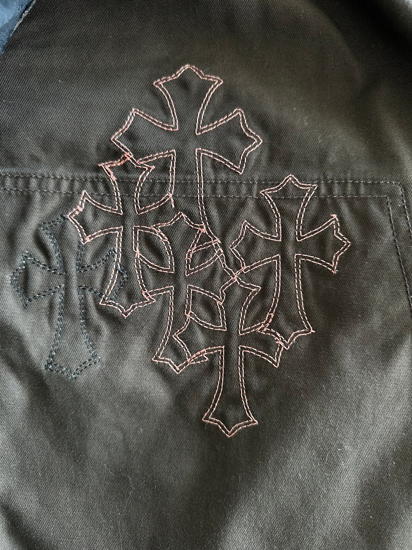 Chrome Hearts Brown & Orange Cross Patch Carpenter Jeans