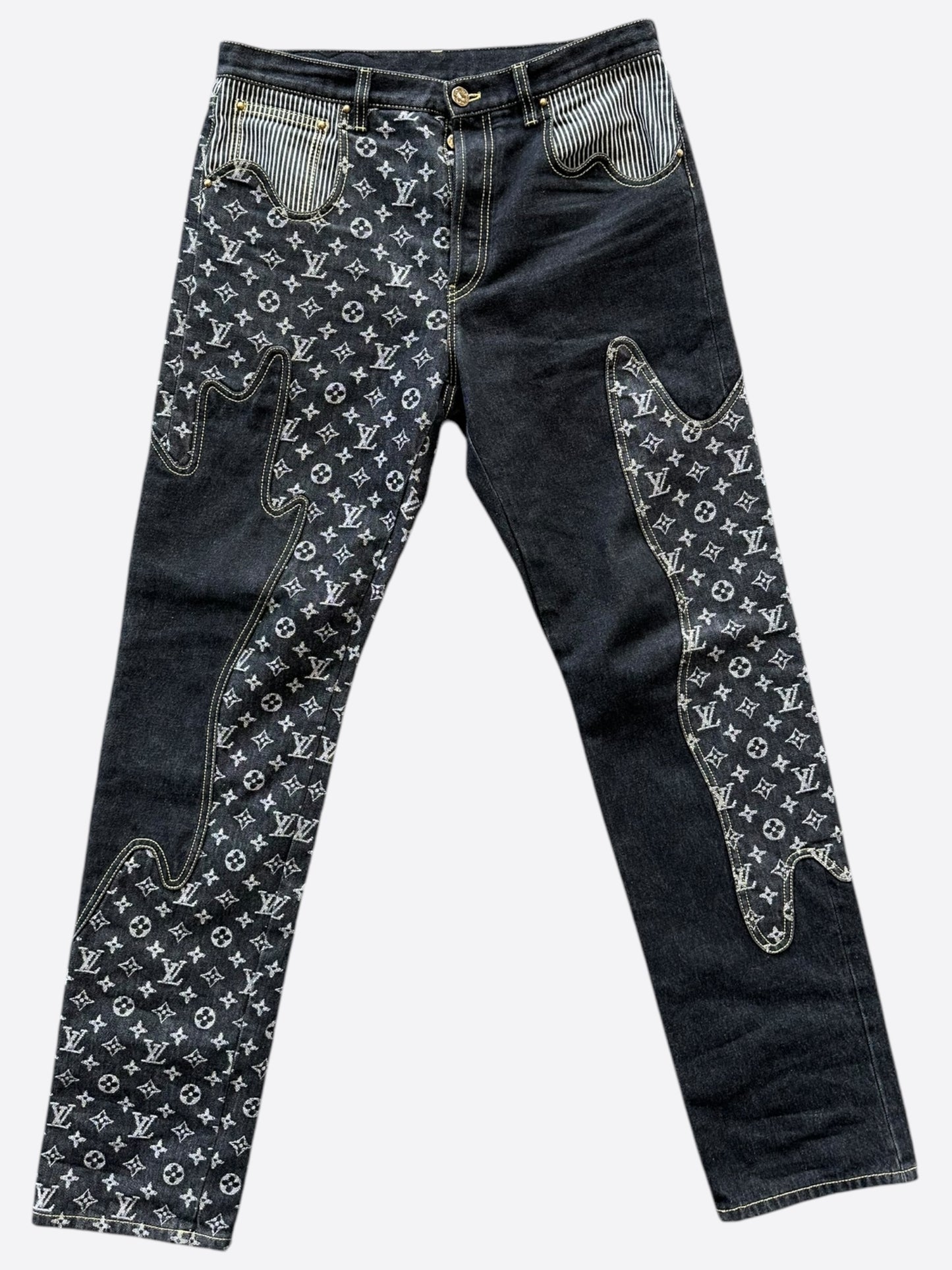Louis Vuitton Nigo Black & Grey Monogram Crazy Jeans