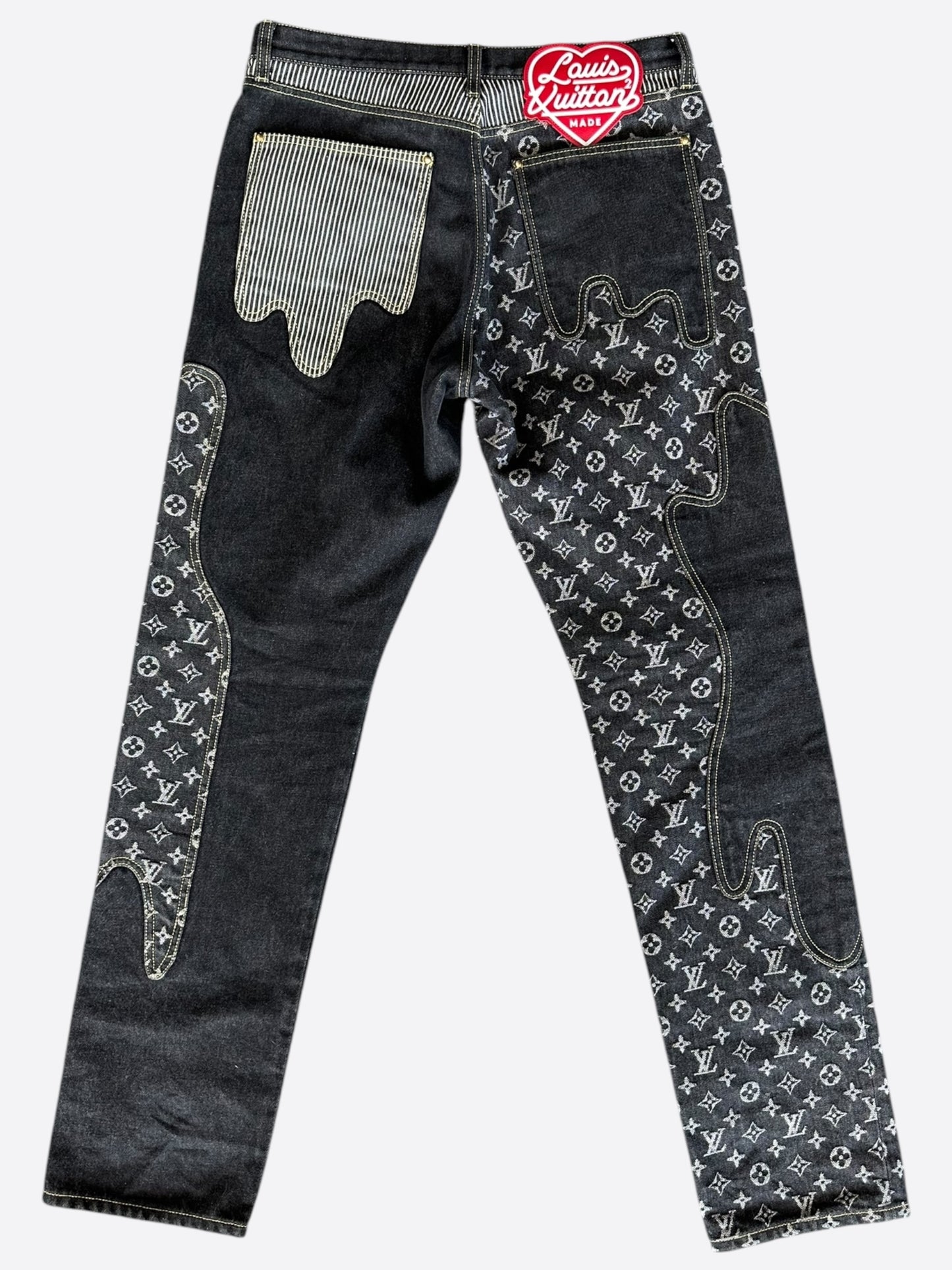 Louis Vuitton Nigo Black & Grey Monogram Crazy Jeans