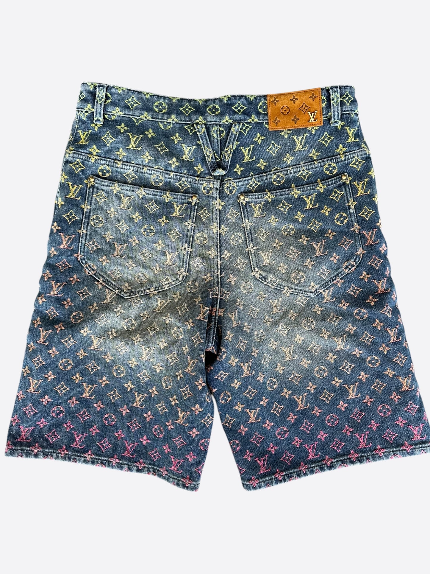 Louis Vuitton Blue Rainbow Monogram Denim Shorts