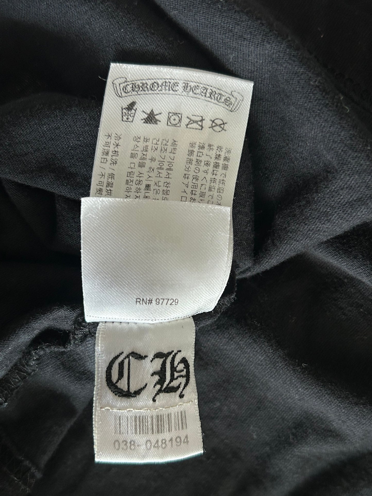 Chrome Hearts Black & White Cemetery Jacquard Horseshoe Logo T-Shirt